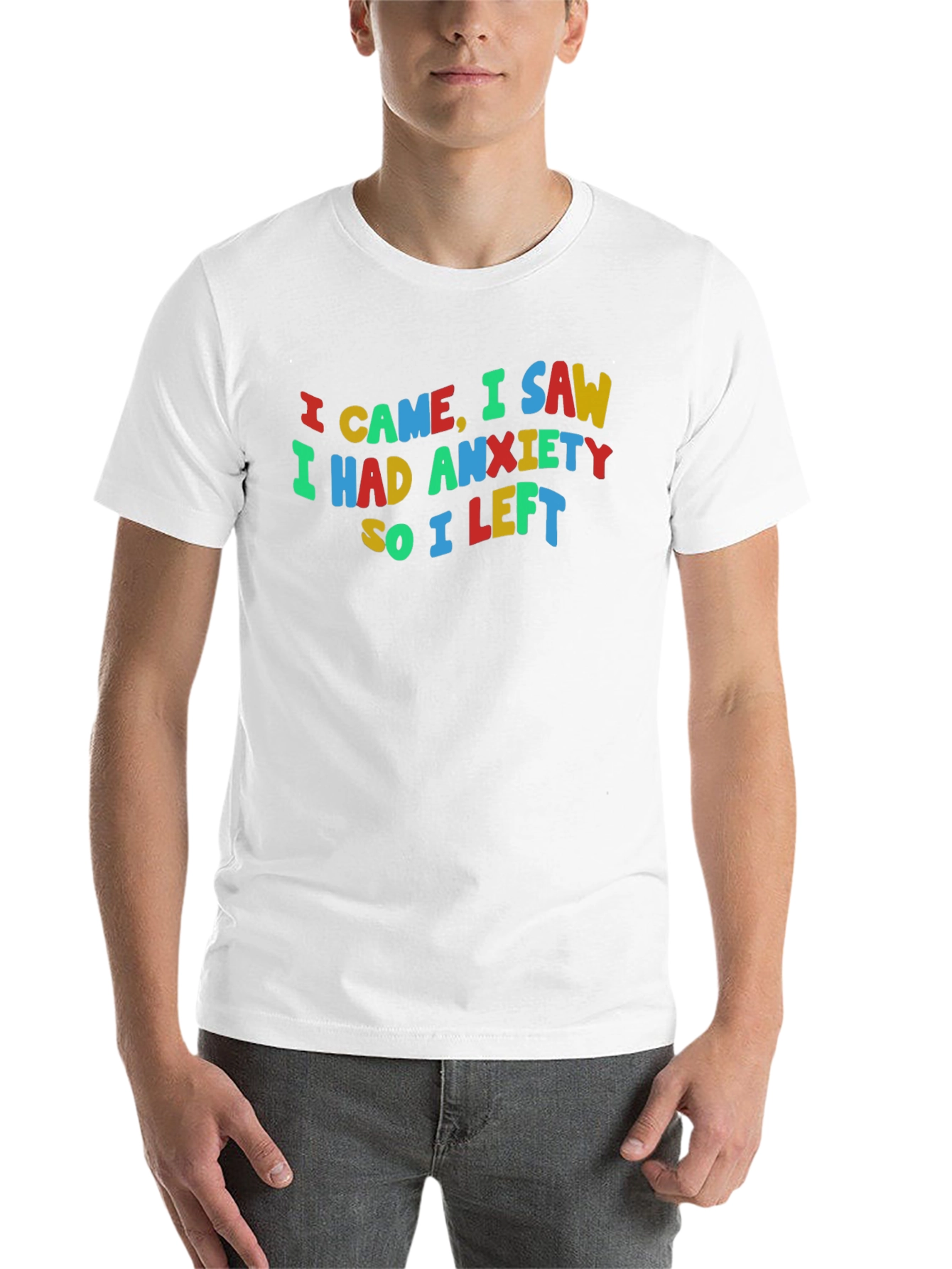 Black I Came, I Saw, I Had Anxiety T-Shirt view 14