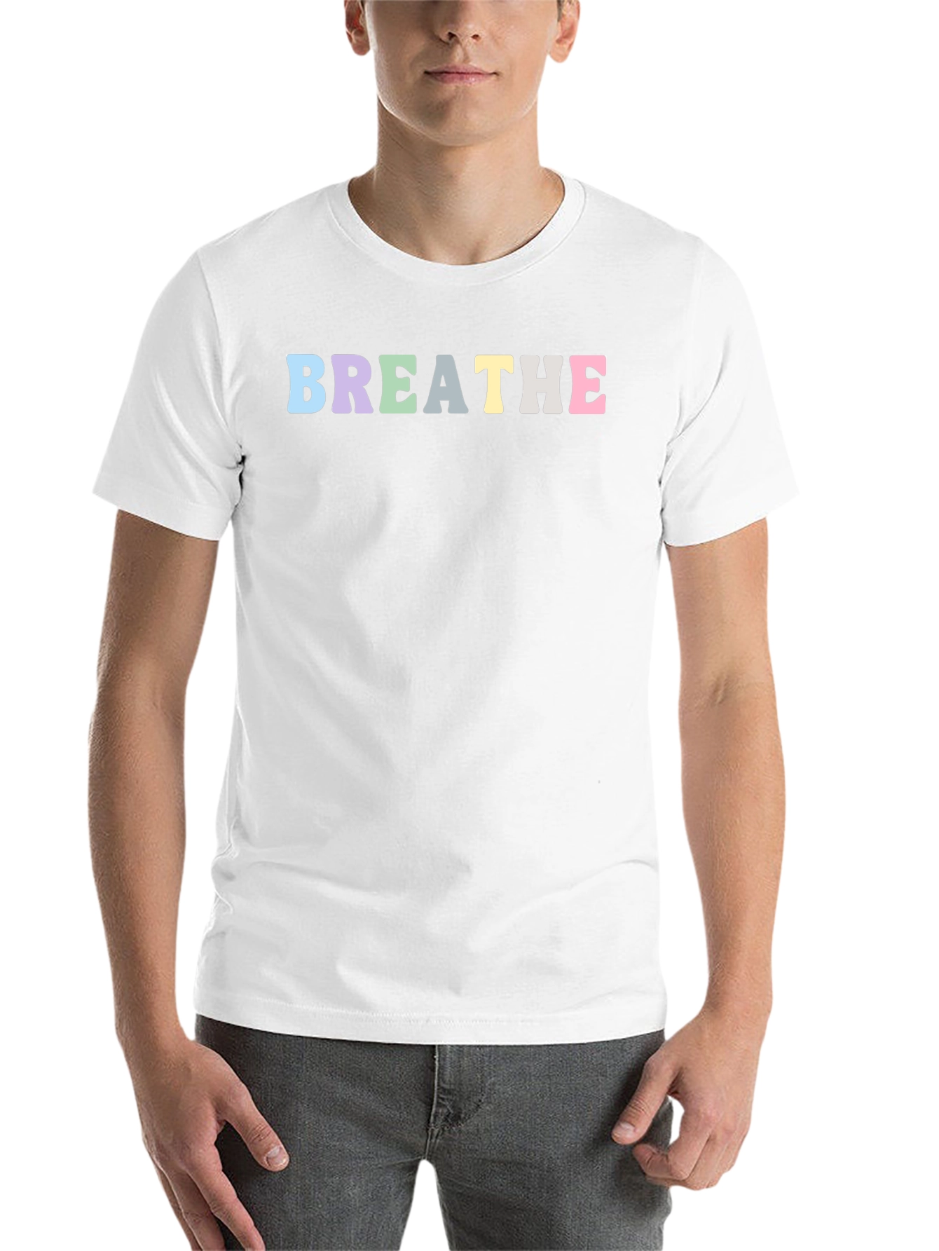 Black Breathe Graphic Tee - Relaxed Fit Cotton T-Shirt view 14