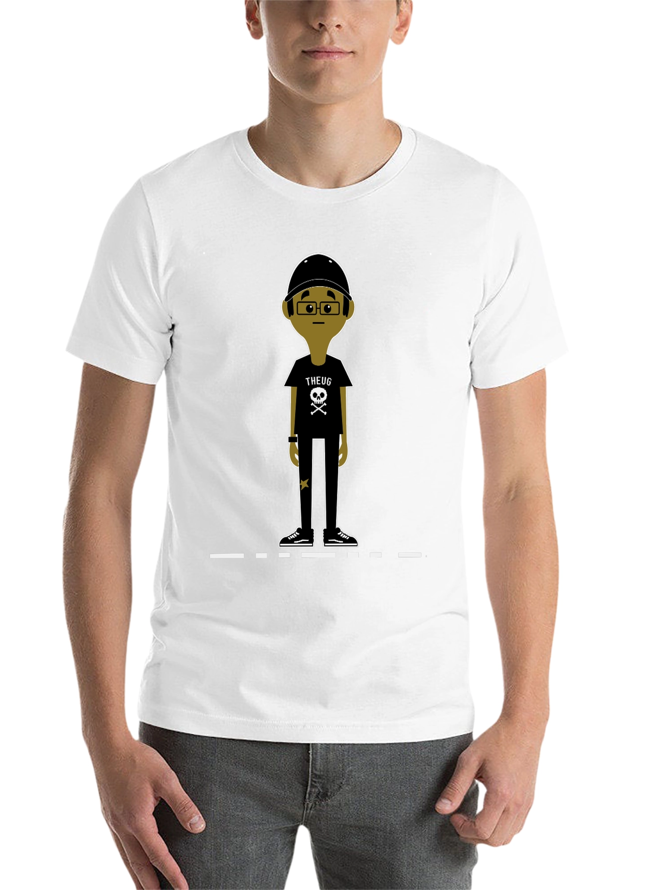 Black Unique Cartoon Character Graphic Black T-Shirt view 14