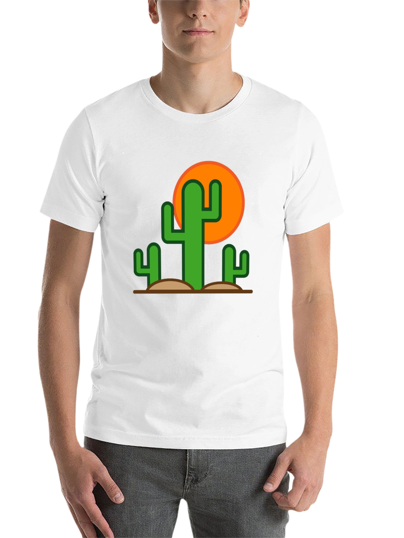Black Desert Cactus Graphic Tee - Black Cotton T-Shirt view 14