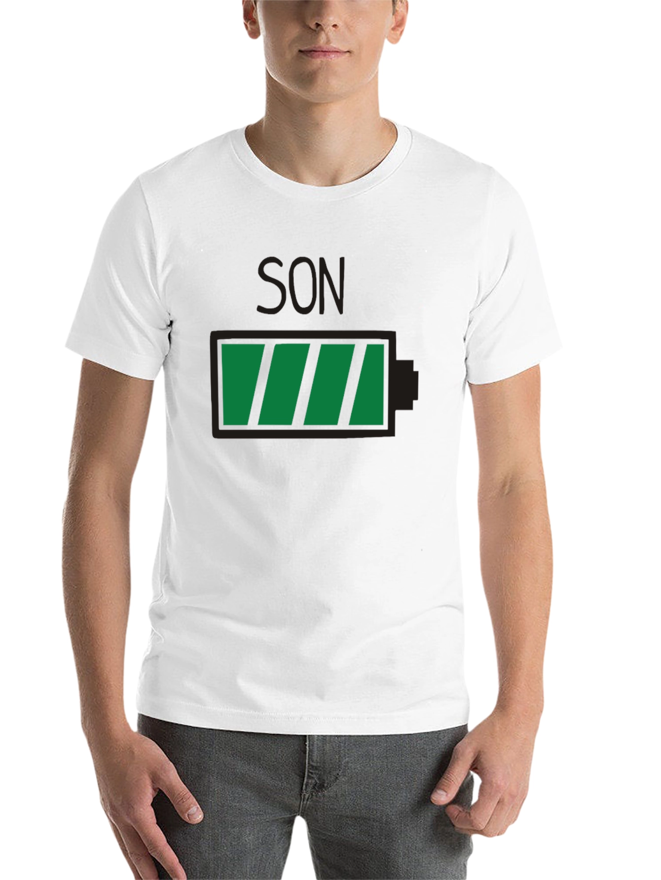 Black Full Battery Son T-Shirt - Black Graphic Tee view 14