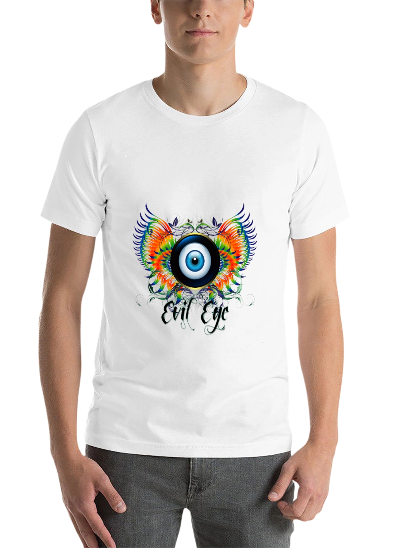 Black Evil Eye Graphic Print Black T-Shirt view 14