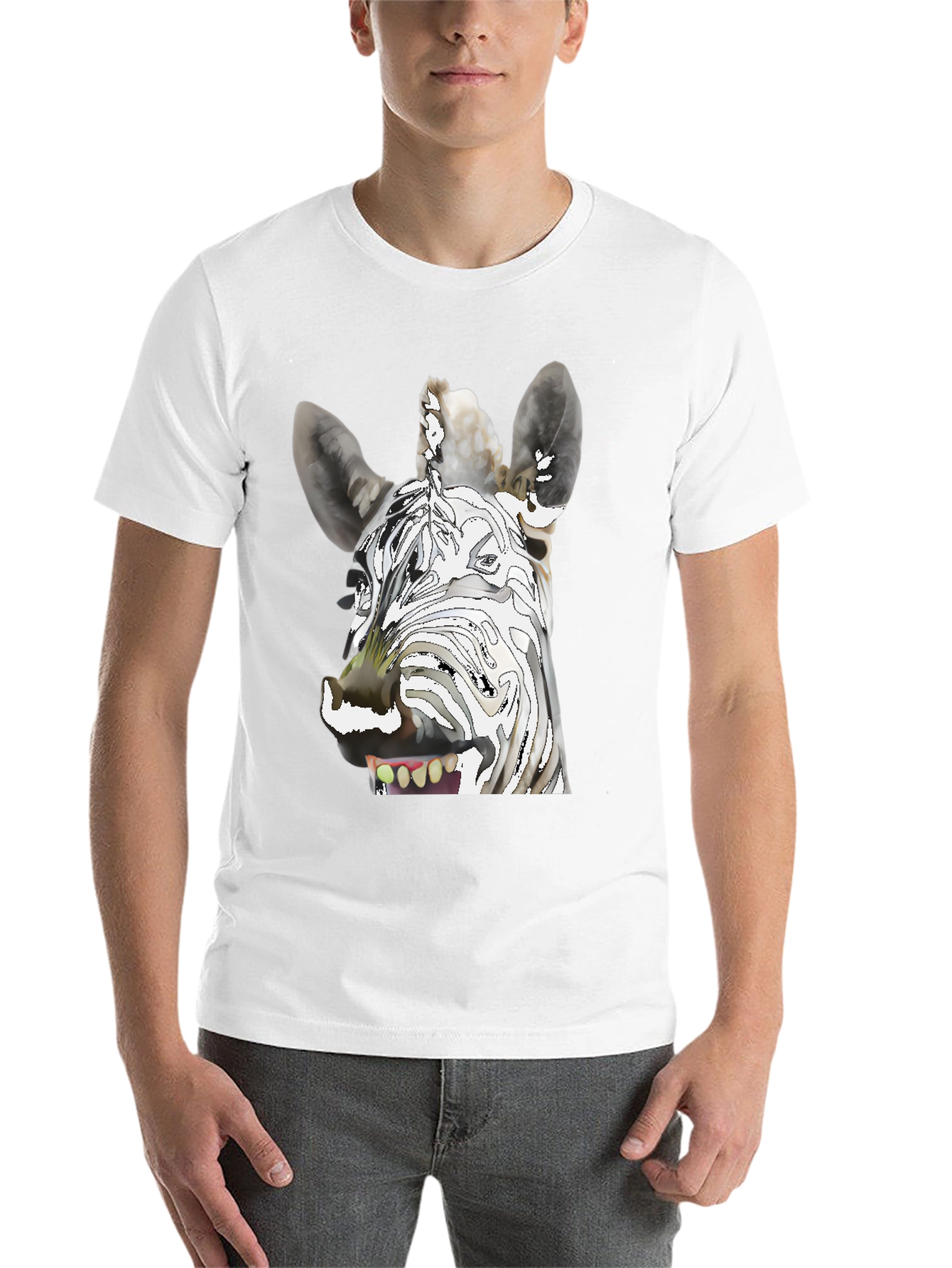 Black Zebra Graphic T-Shirt - Unique & Fun Design view 14