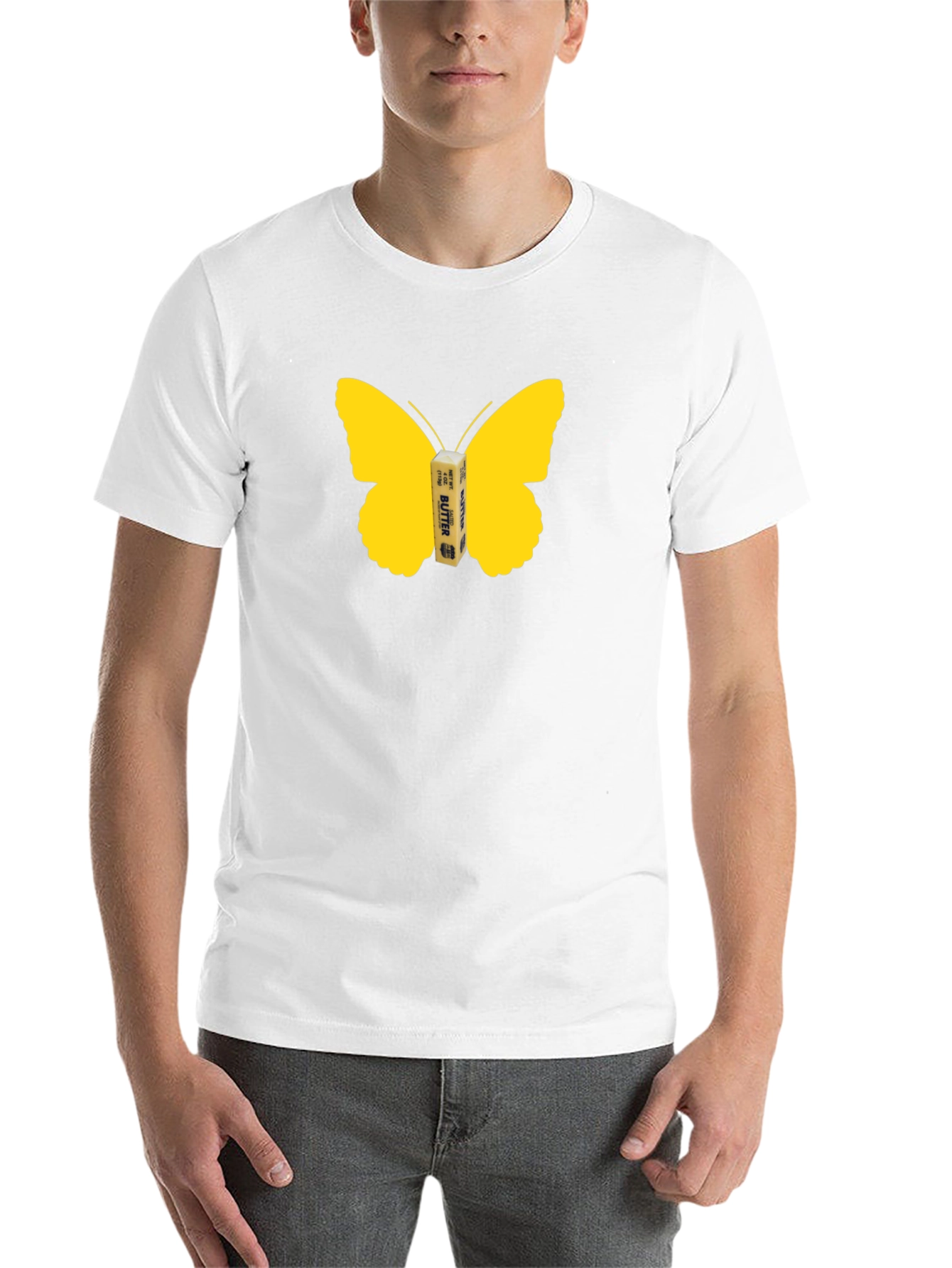 Black Butterfly Butter Graphic Tee - Funny Food Shirt view 14