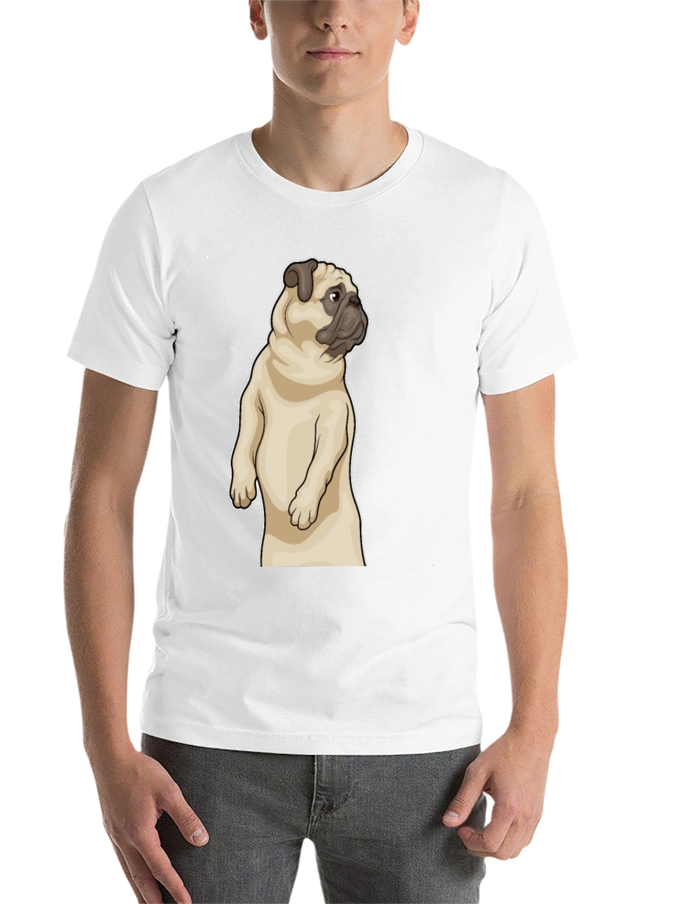 Black Pug Graphic Tee - Men's Black Short Sleeve Shirt view 14