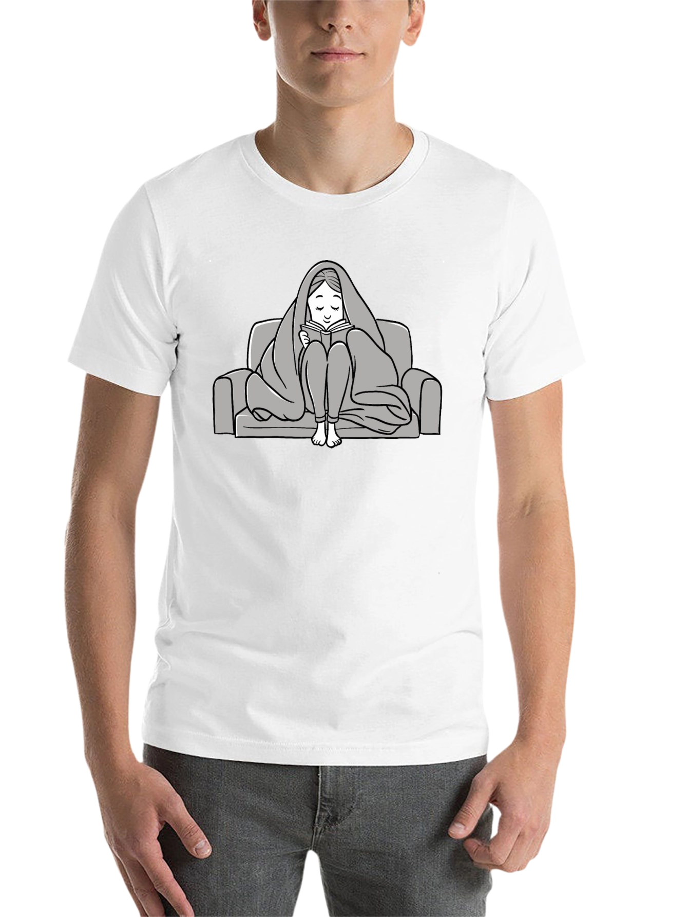 Black Cozy Reader T-Shirt - Comfort & Style view 14