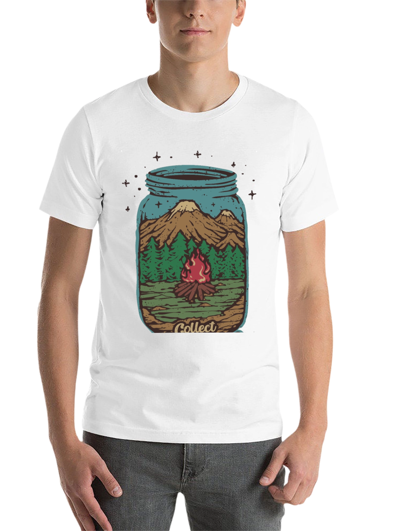 Black Camping Jar Graphic T-Shirt - Black view 14