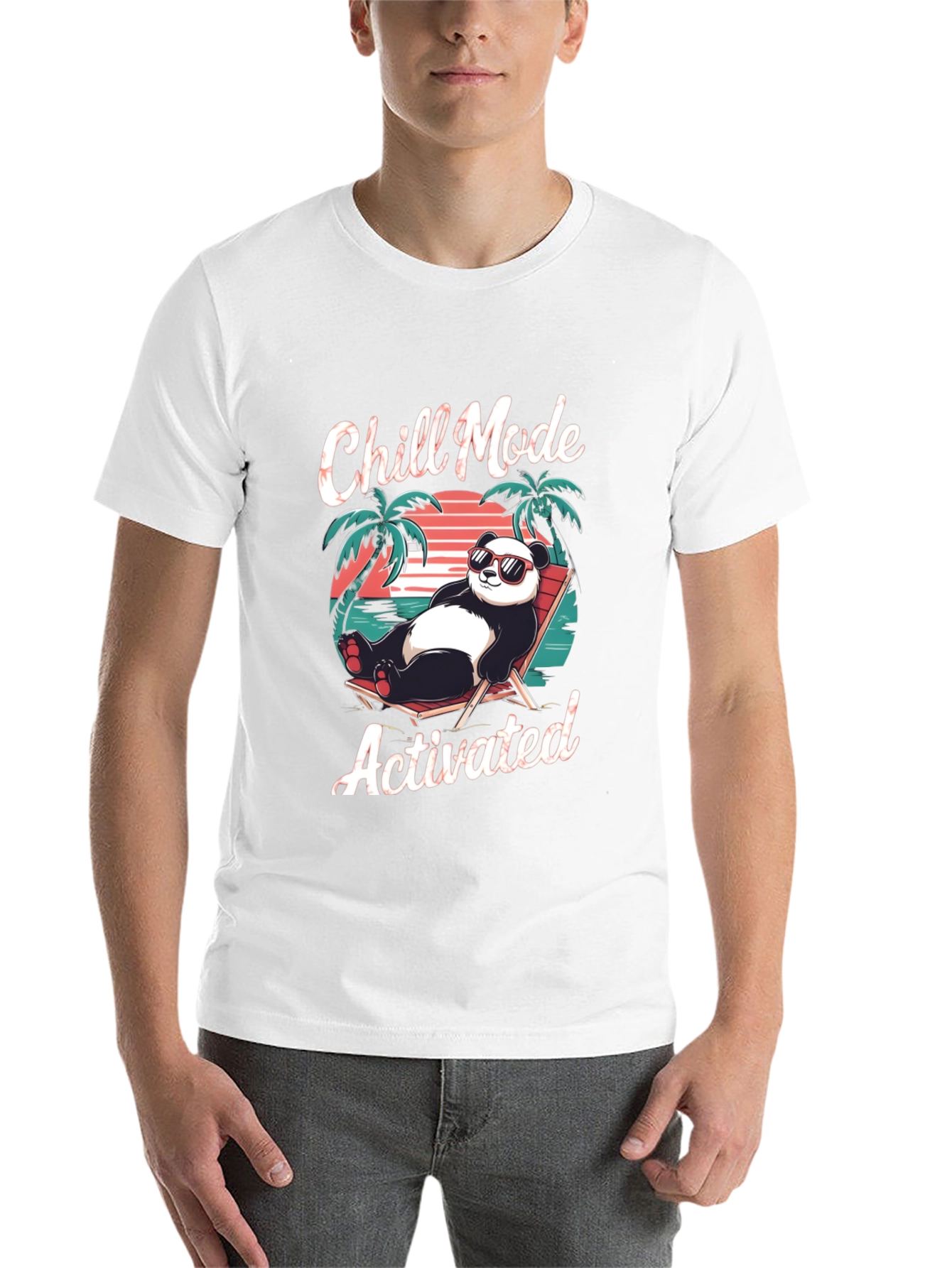 Black Chill Mode Panda T-Shirt: Relaxed Bear Vibes view 14