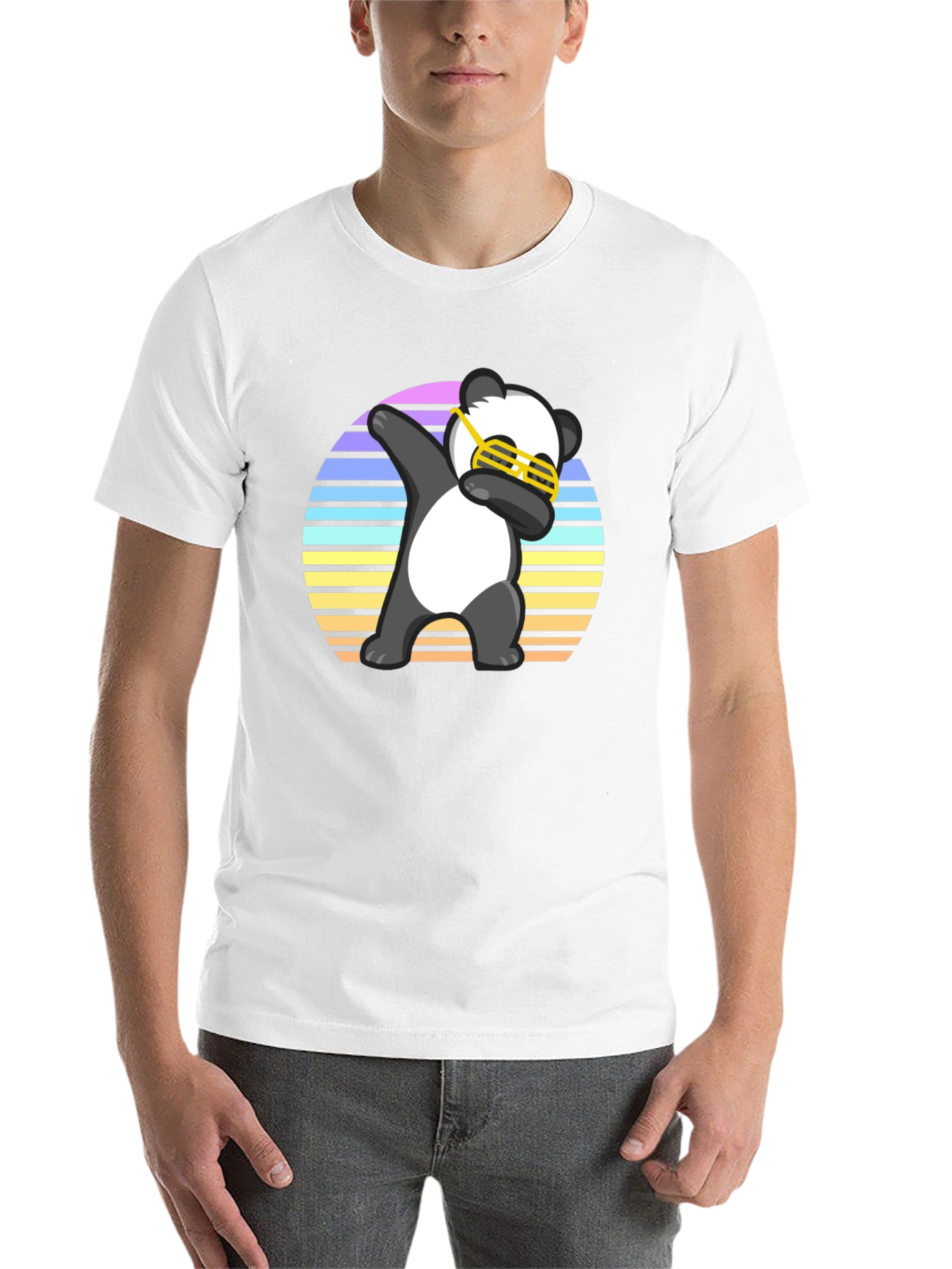 Black Dabbing Panda T-Shirt view 14