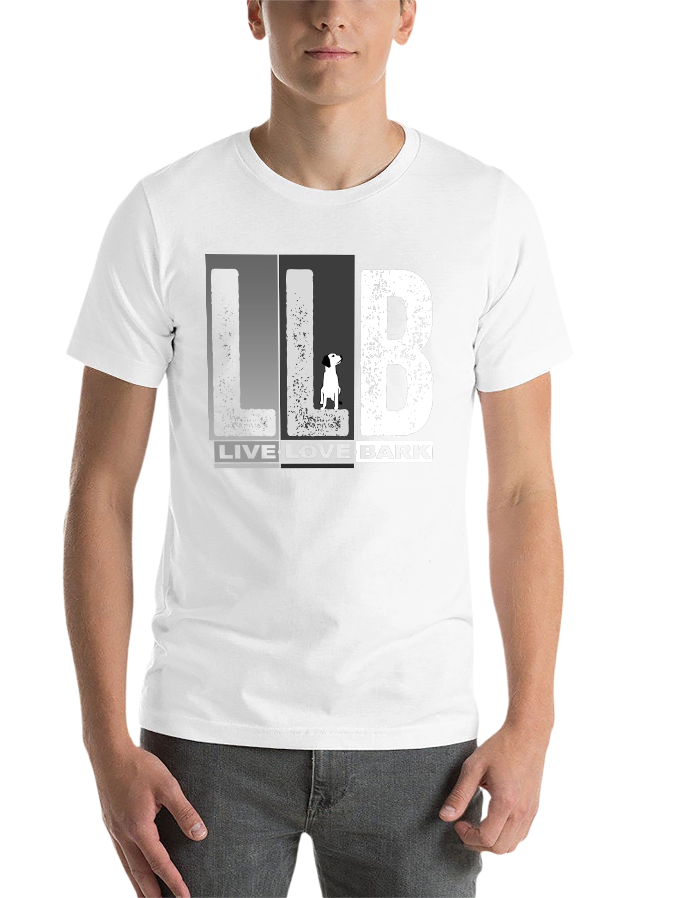 Black Live Love Bark Dog Graphic Tee - Black Cotton Blend view 14