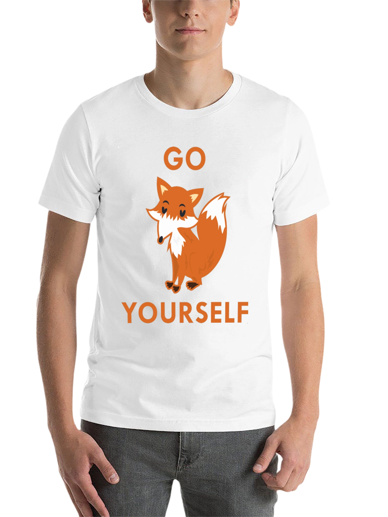 Black Go Fox Yourself Funny Graphic Tee - Black Cotton T-Shirt view 14