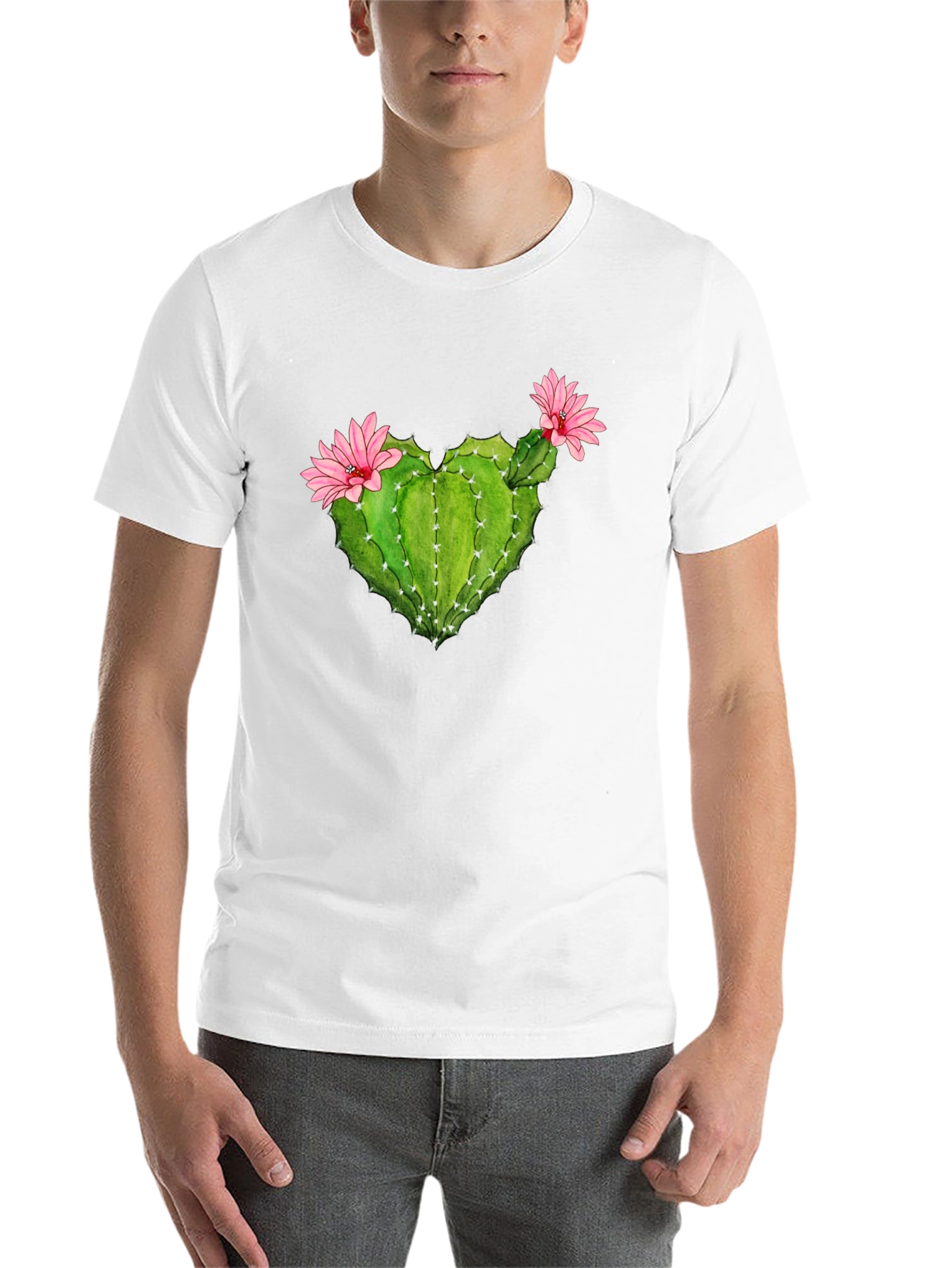 Black Cactus Heart Flower Graphic T-Shirt view 14