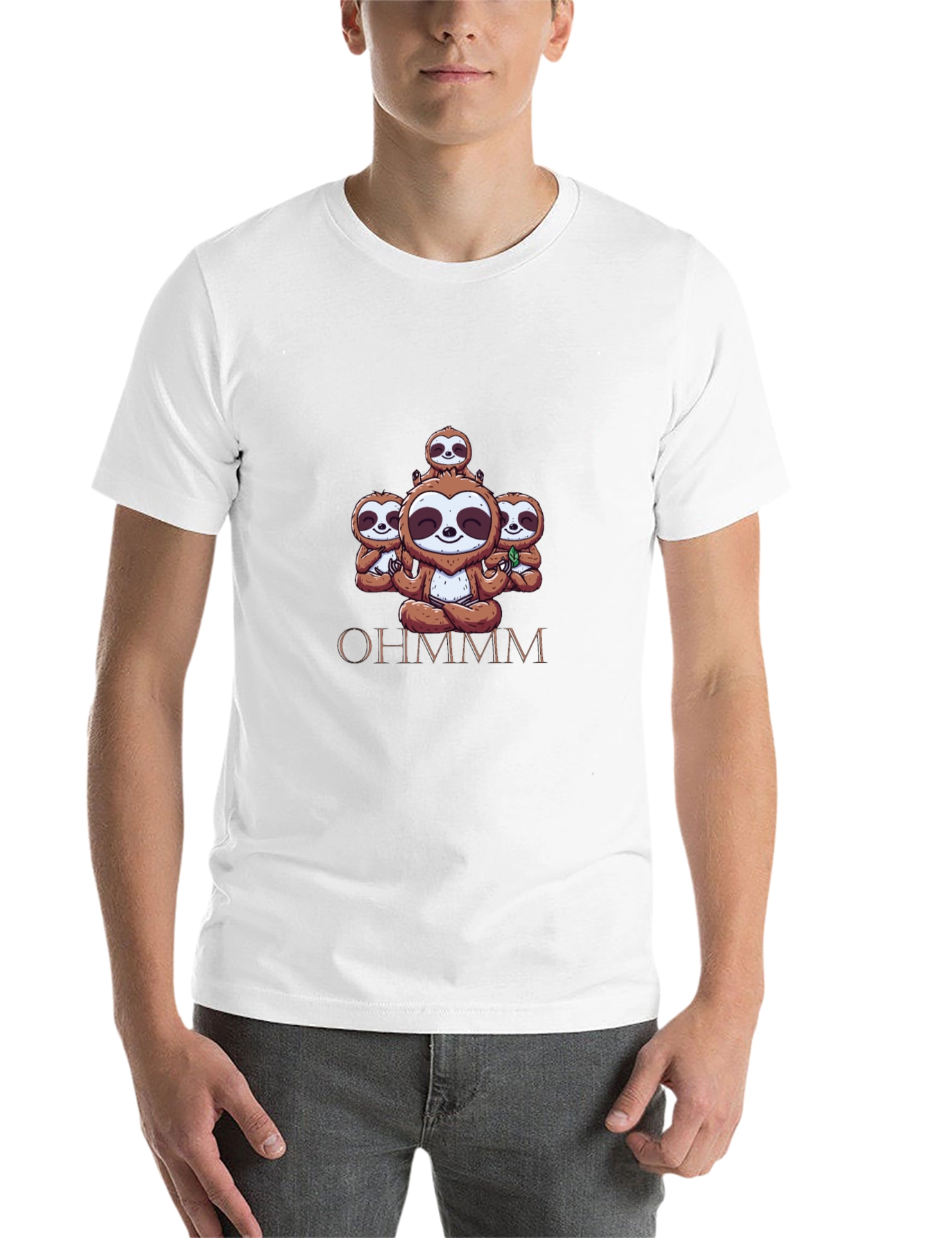 Black Ohm Sloth Meditation Black Tee view 14