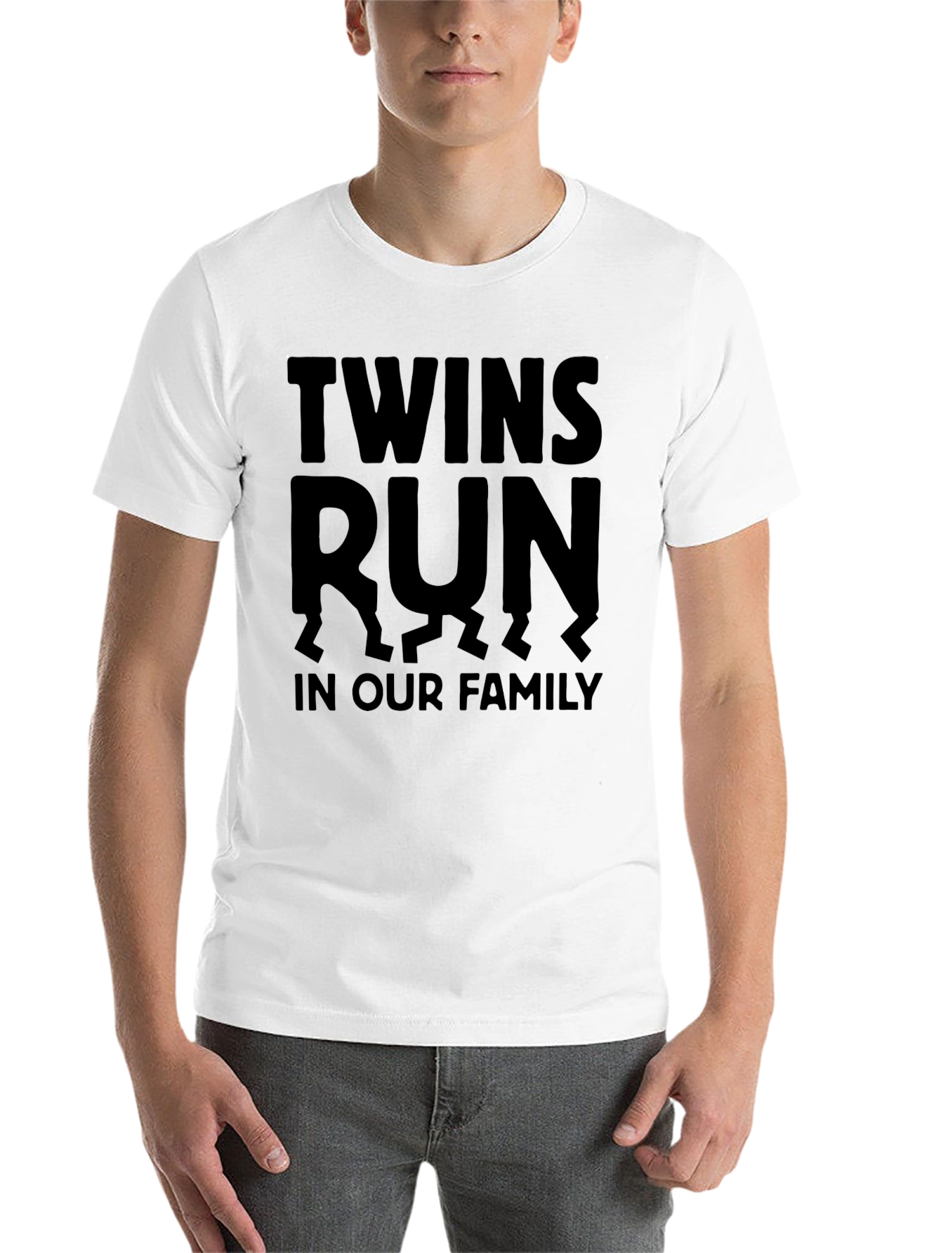 Black Twins Run in Our Family Graphic Tee - Unisex view 14