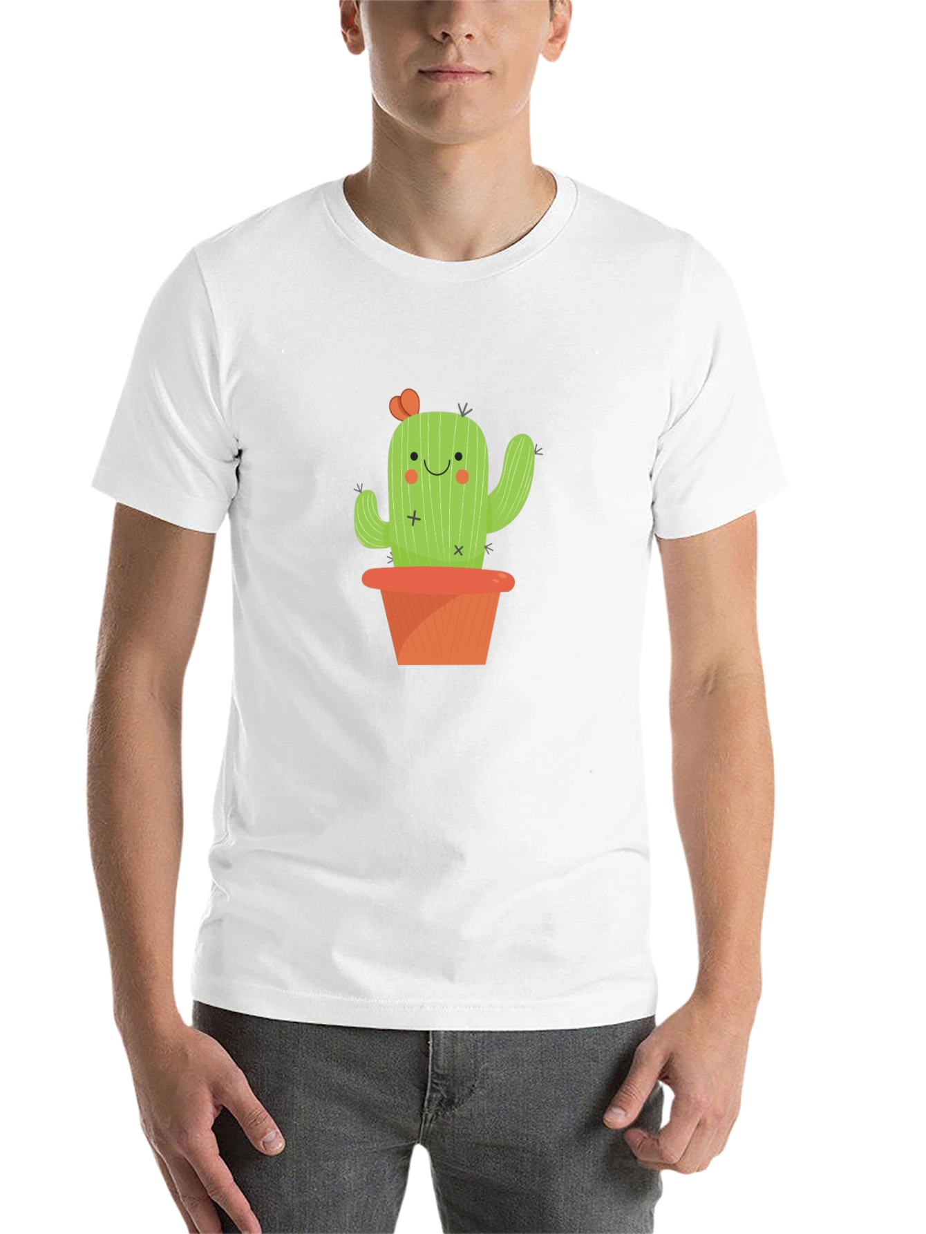 Black Cactus T-Shirt - Cute Potted Plant Design view 14