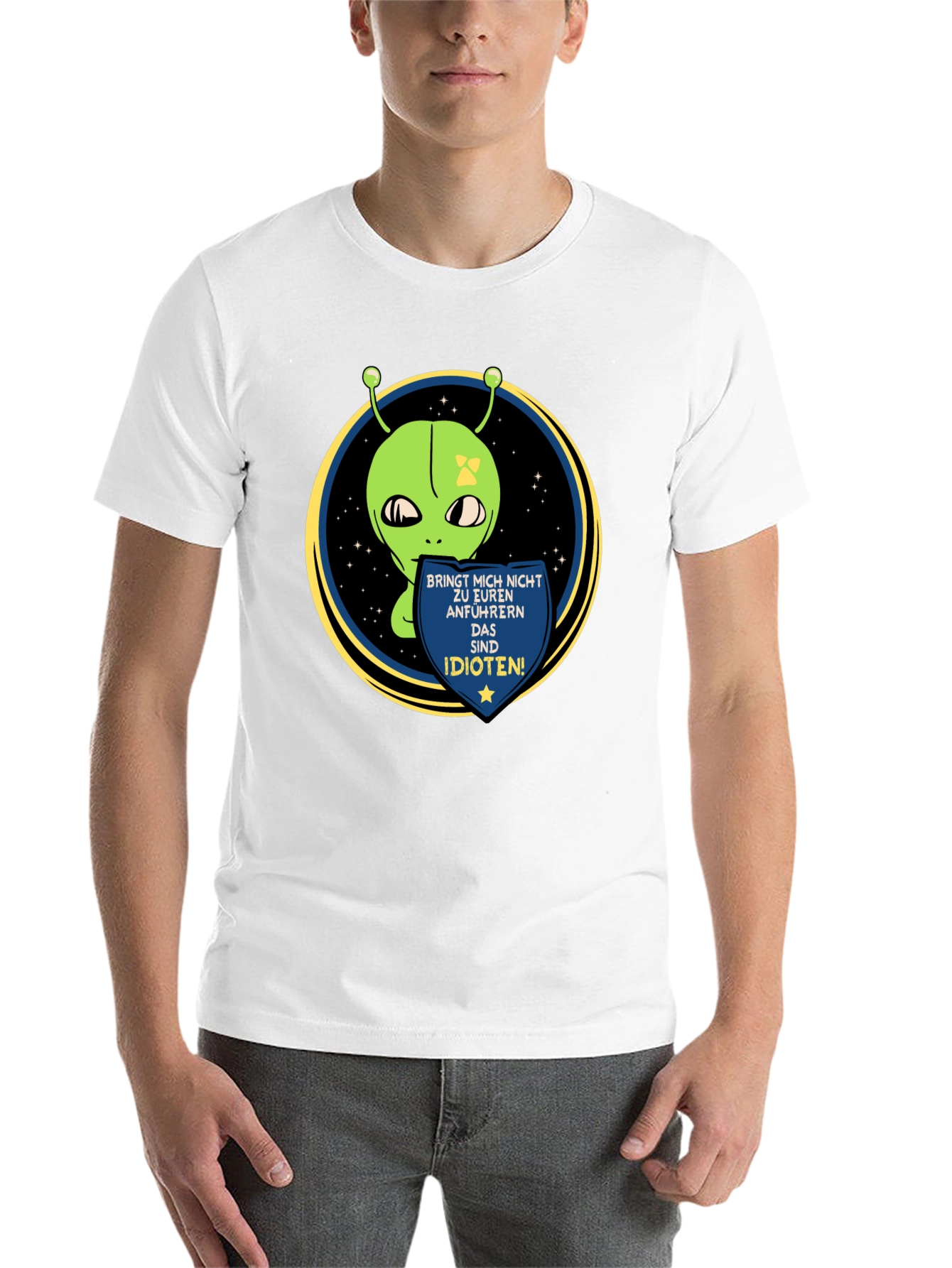 Black Alien Graphic T-Shirt - Funny Sci-Fi Design view 14