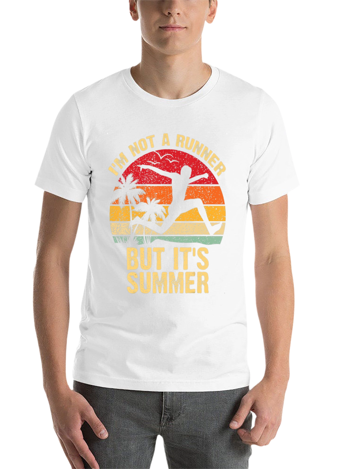 Black I'm Not A Runner But It's Summer Graphic Tee view 14