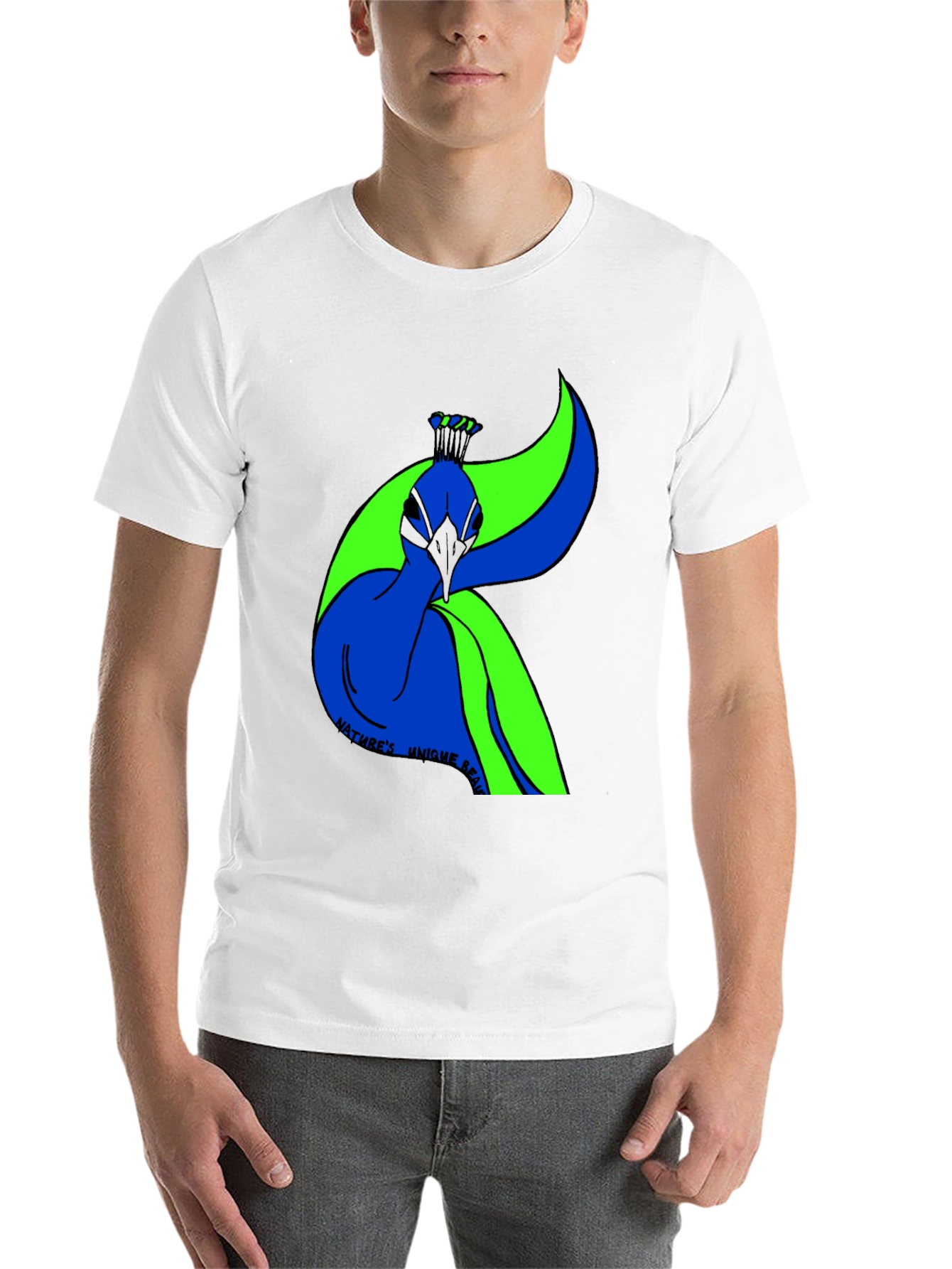 Black Nature's Beauty Peacock Graphic Tee view 14