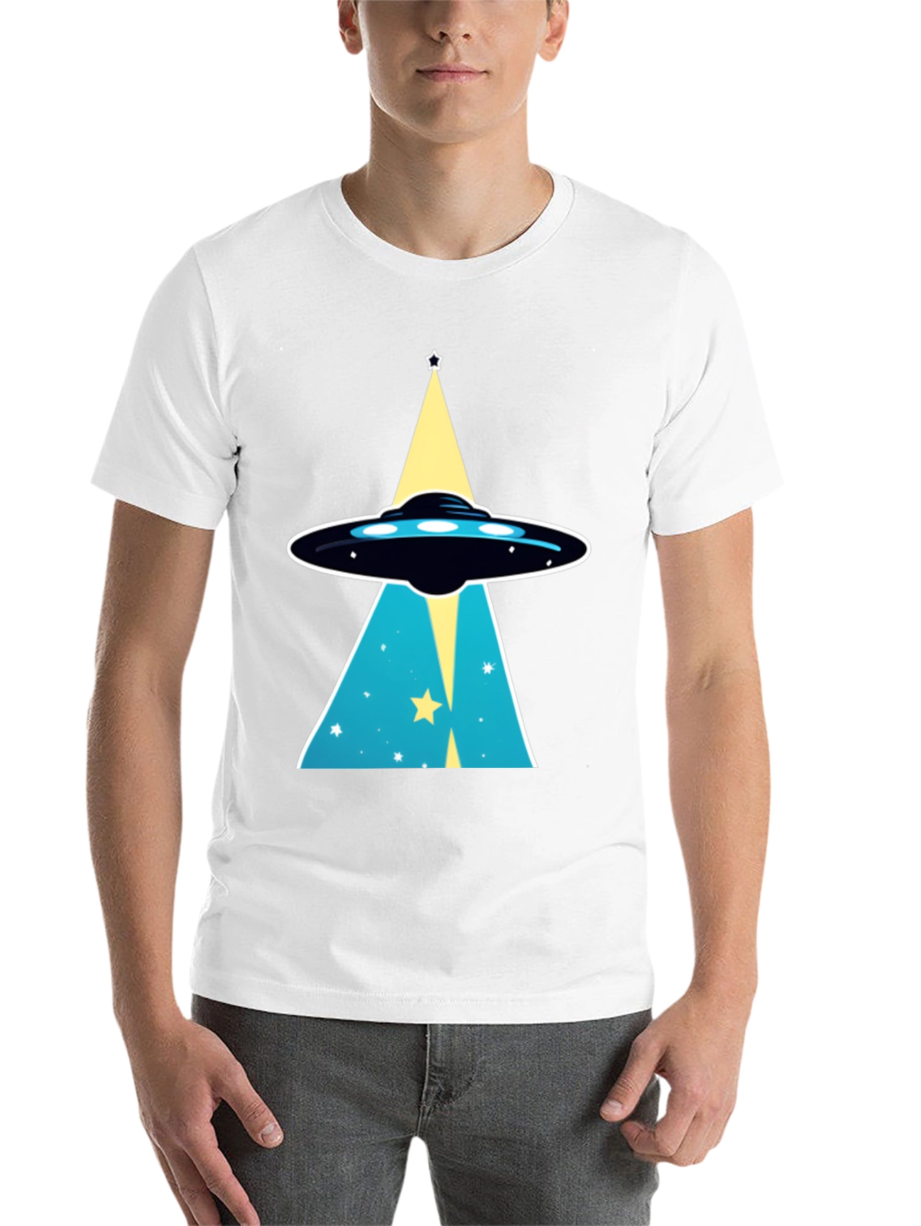 Black UFO Abduction Graphic T-Shirt view 14