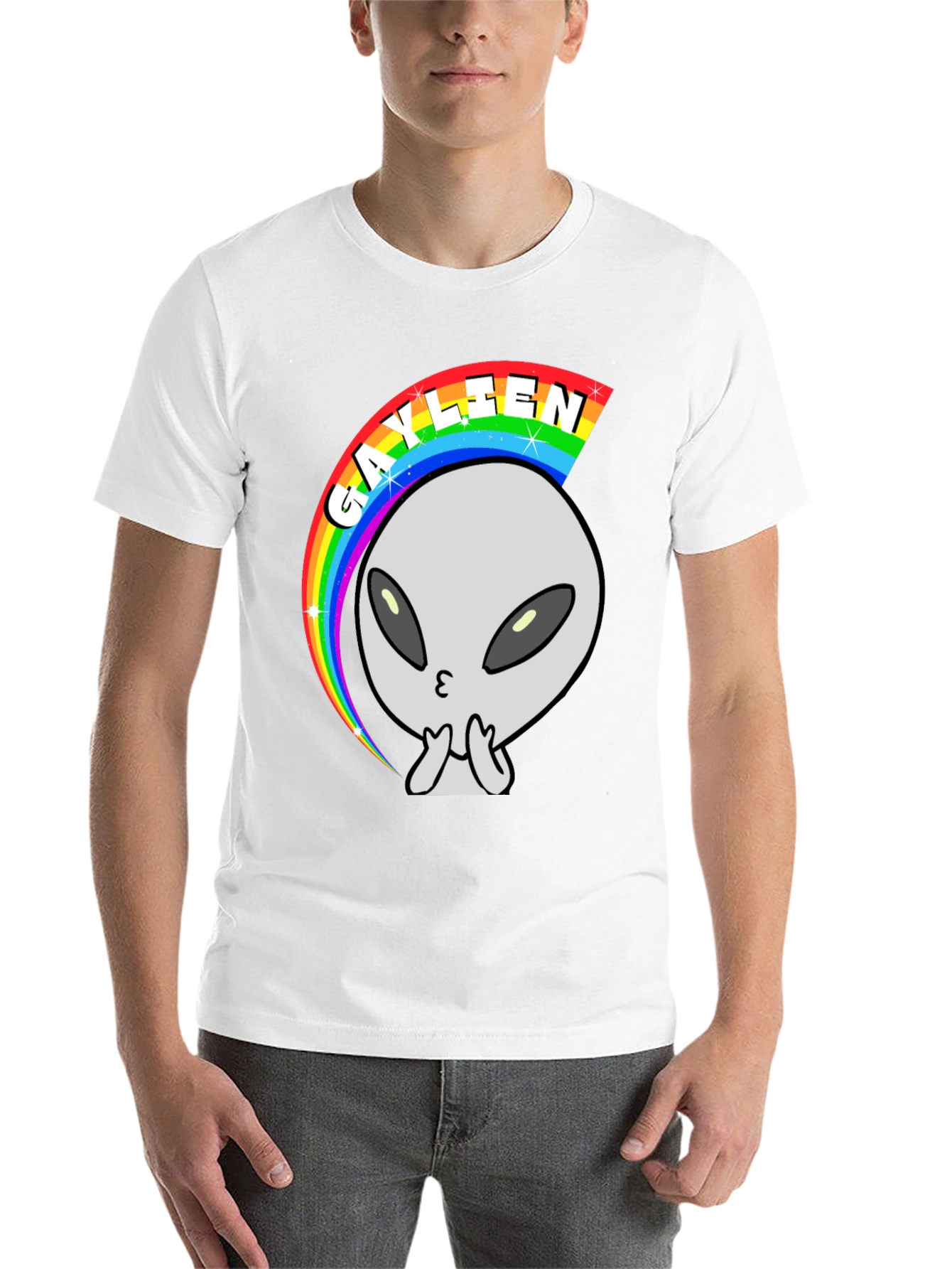 Black Gaylien Rainbow T-Shirt - Black view 14