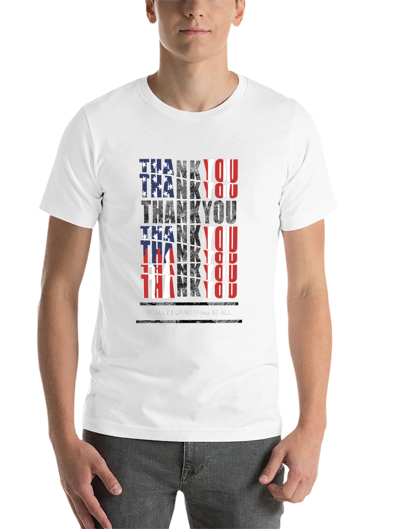 Black Patriotic Thank You T-Shirt - Men's Black Tee view 14