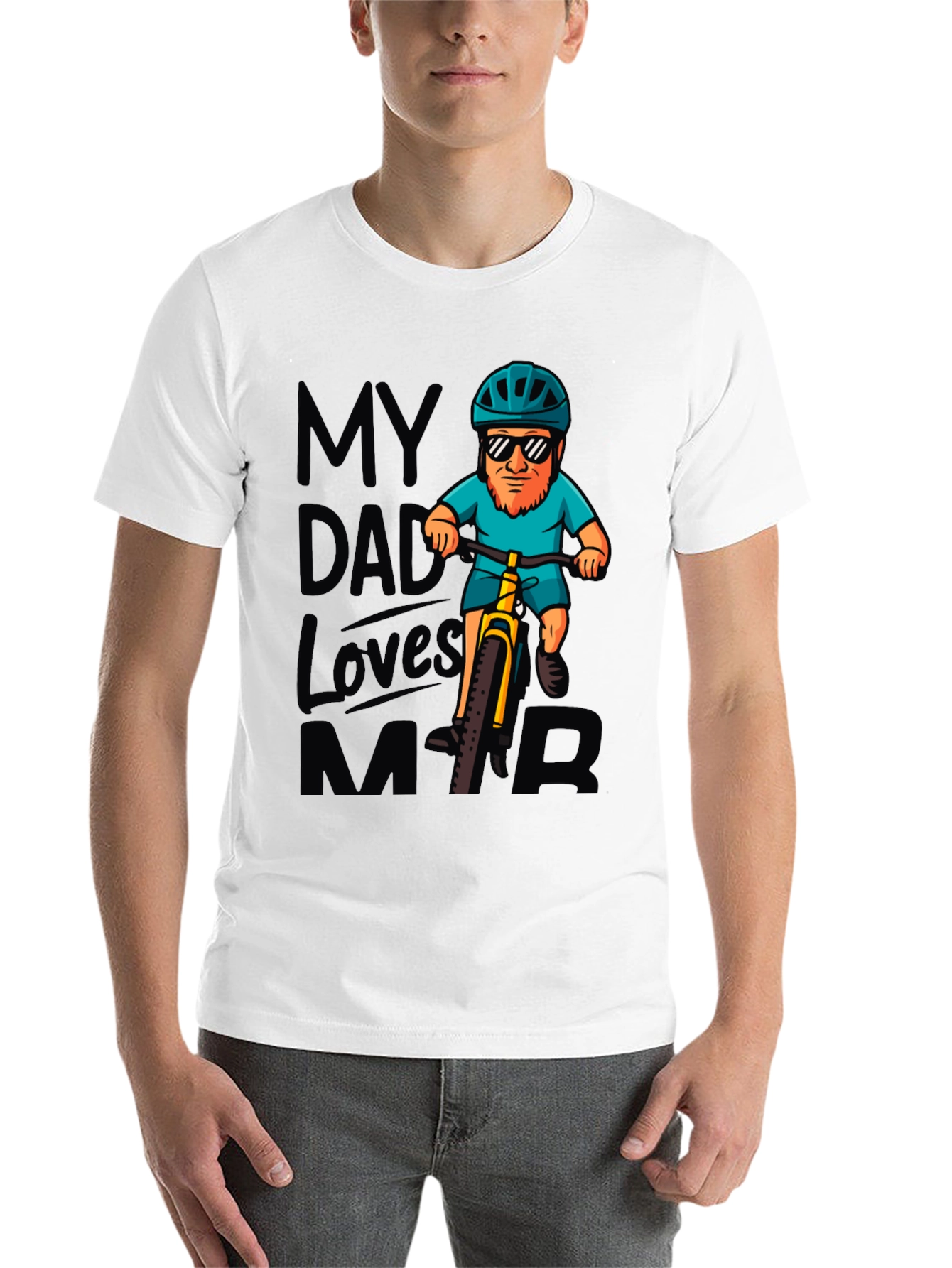 Black My Dad Loves MTB T-Shirt view 14