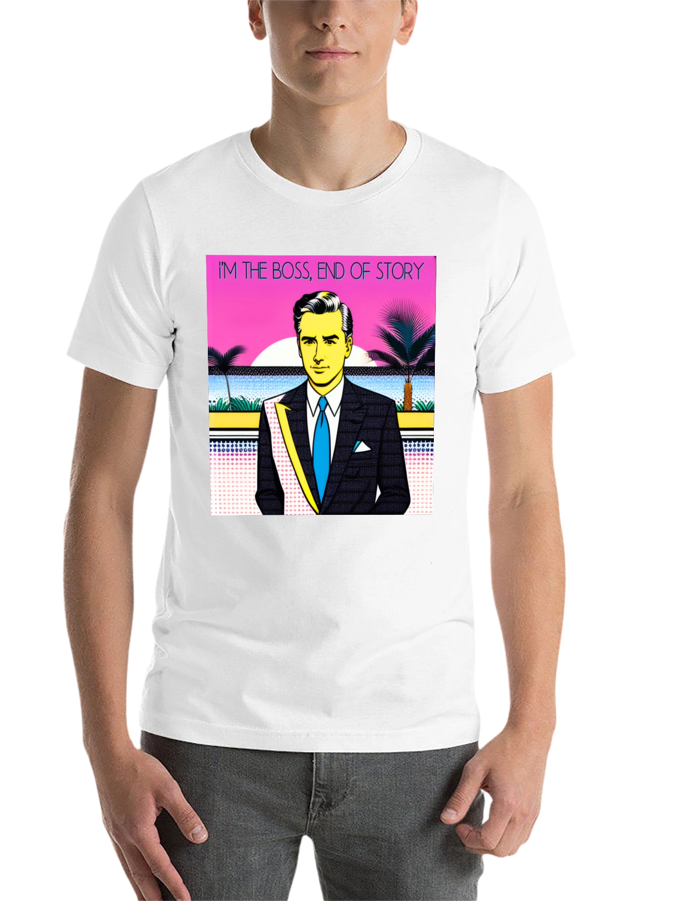 Black I'm The Boss Men's Graphic T-Shirt view 14