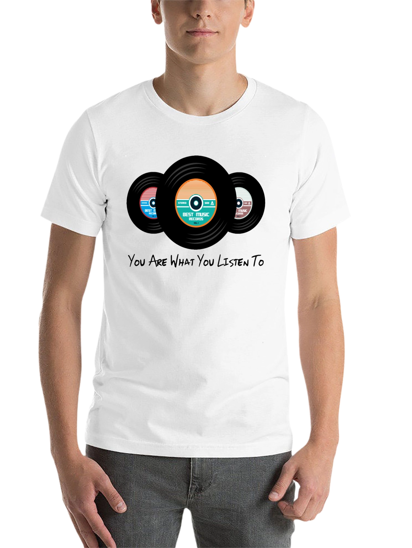 Black Vinyl Record Graphic Tee - Music Lover T-Shirt view 14