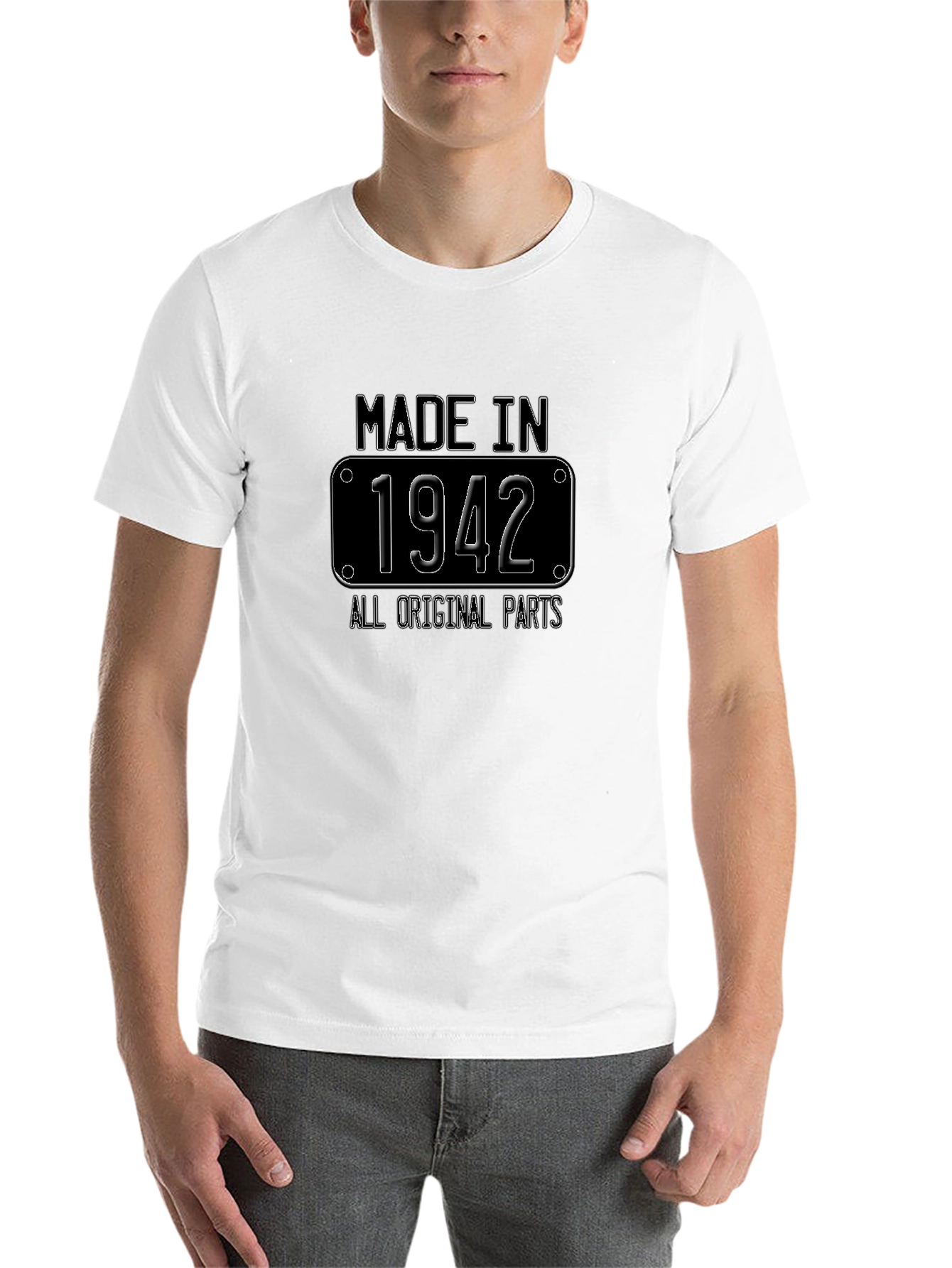Black Made in 1942 All Original Parts T-Shirt view 14