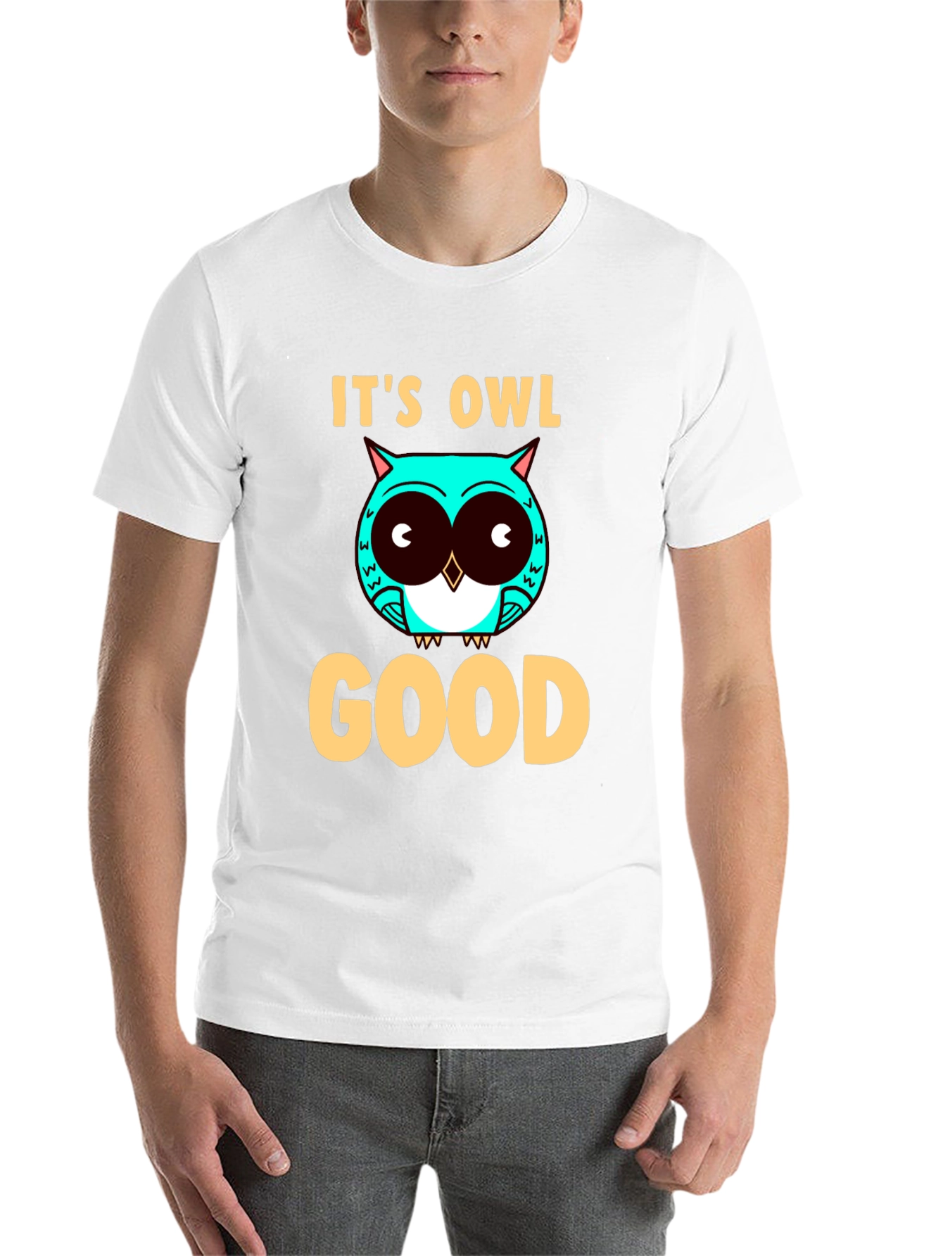 Black It's Owl Good Graphic Tee - Mens Black T-Shirt view 14