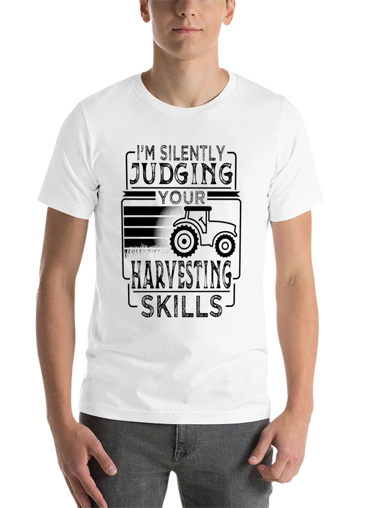 Black Silently Judging Harvesting Skills T-Shirt - Black view 14