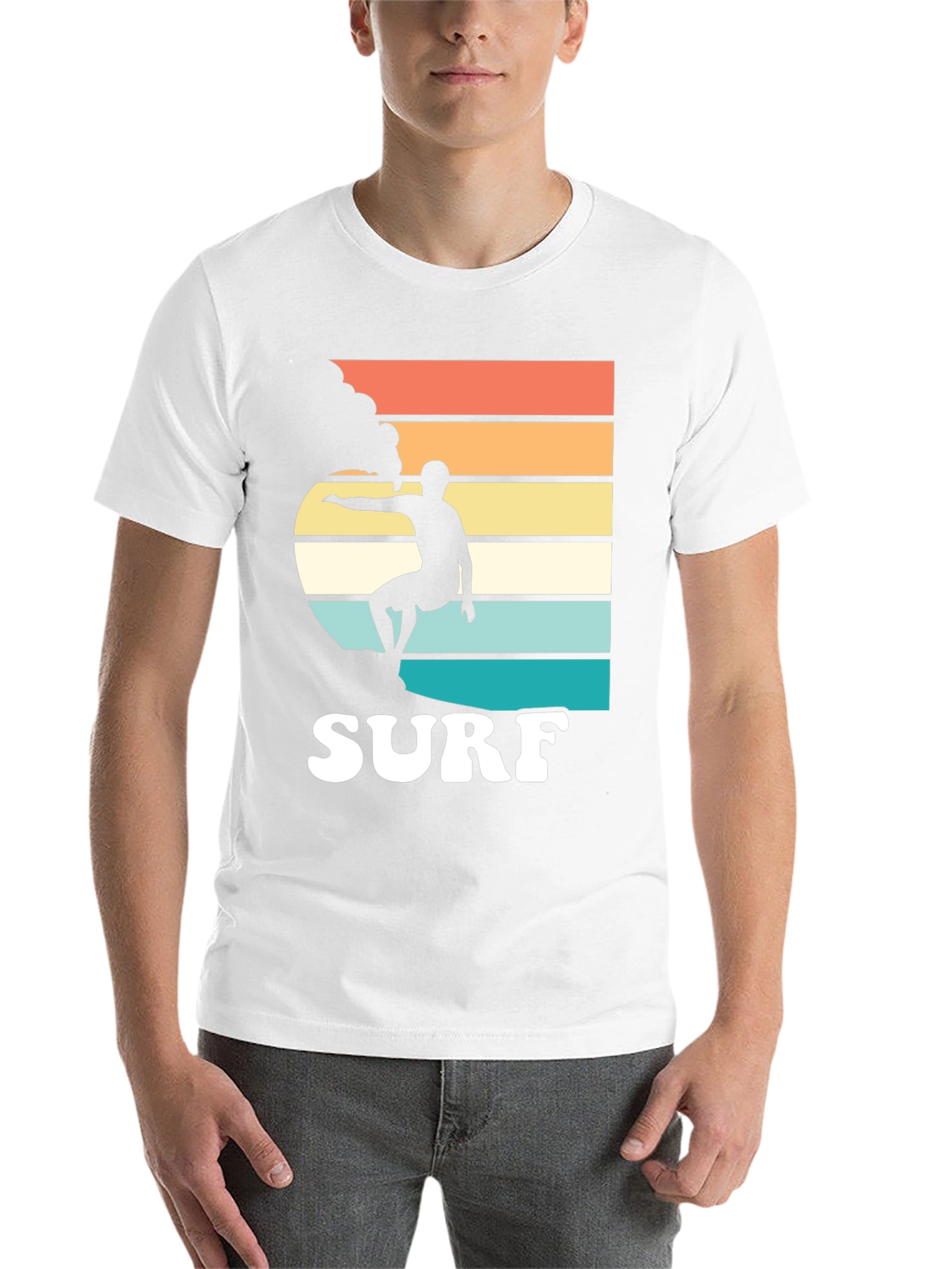 Black Retro Surf T-Shirt | Surfer Graphic Tee view 14