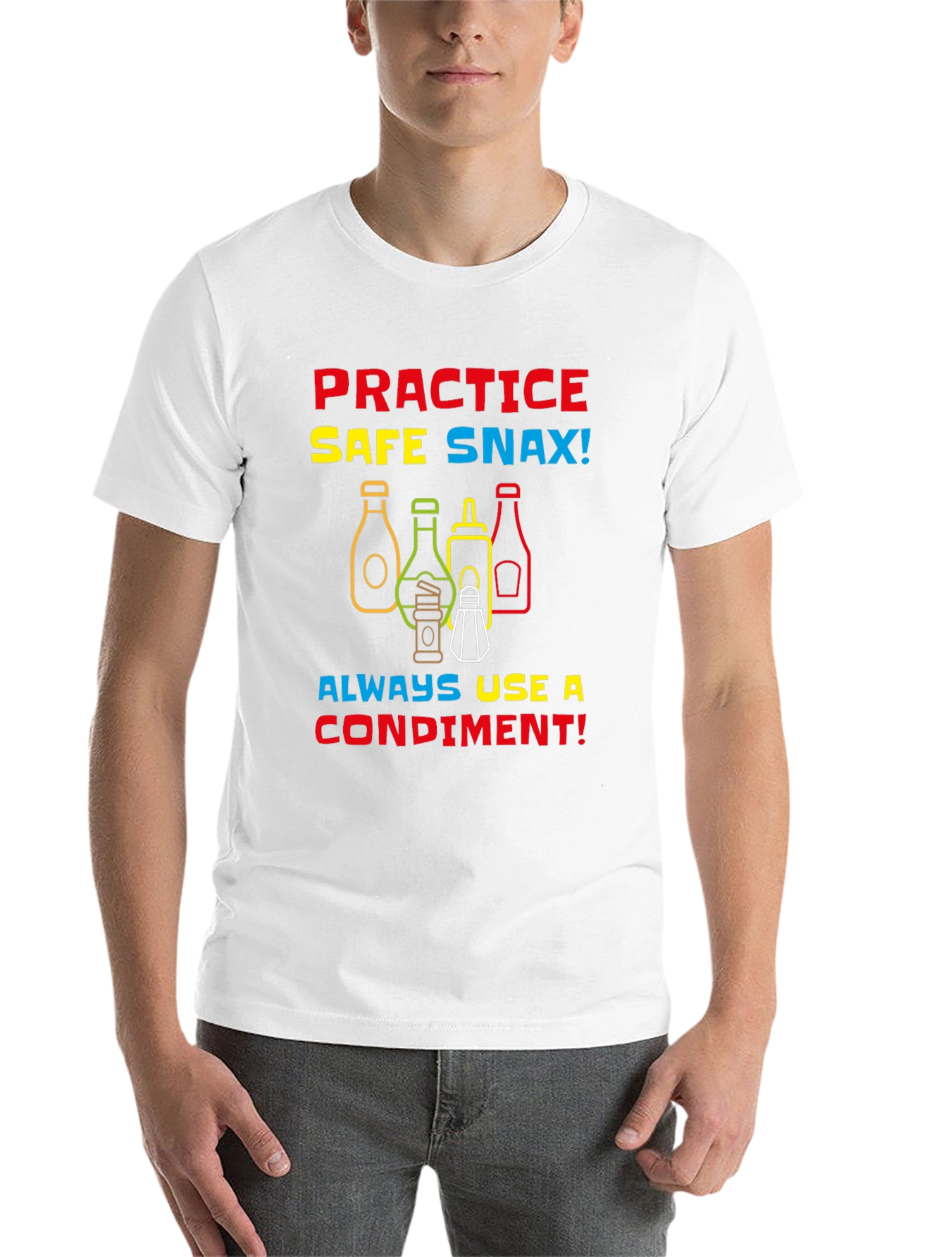 Black Practice Safe Snax Condiment T-Shirt view 14
