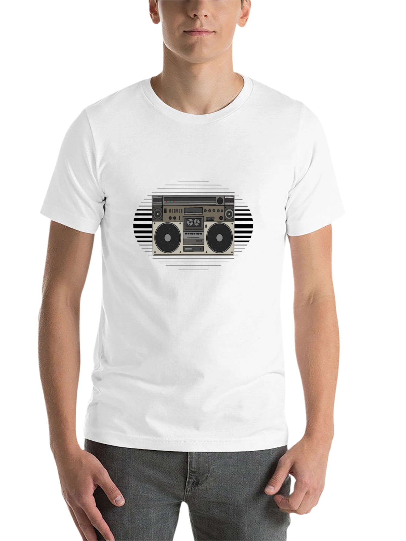Black Retro Boombox Graphic Tee - Classic Style view 14