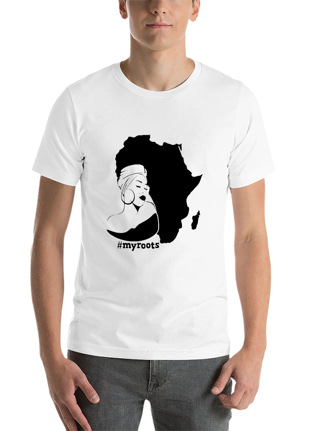 Black Afro Roots Graphic T-Shirt - Black view 14