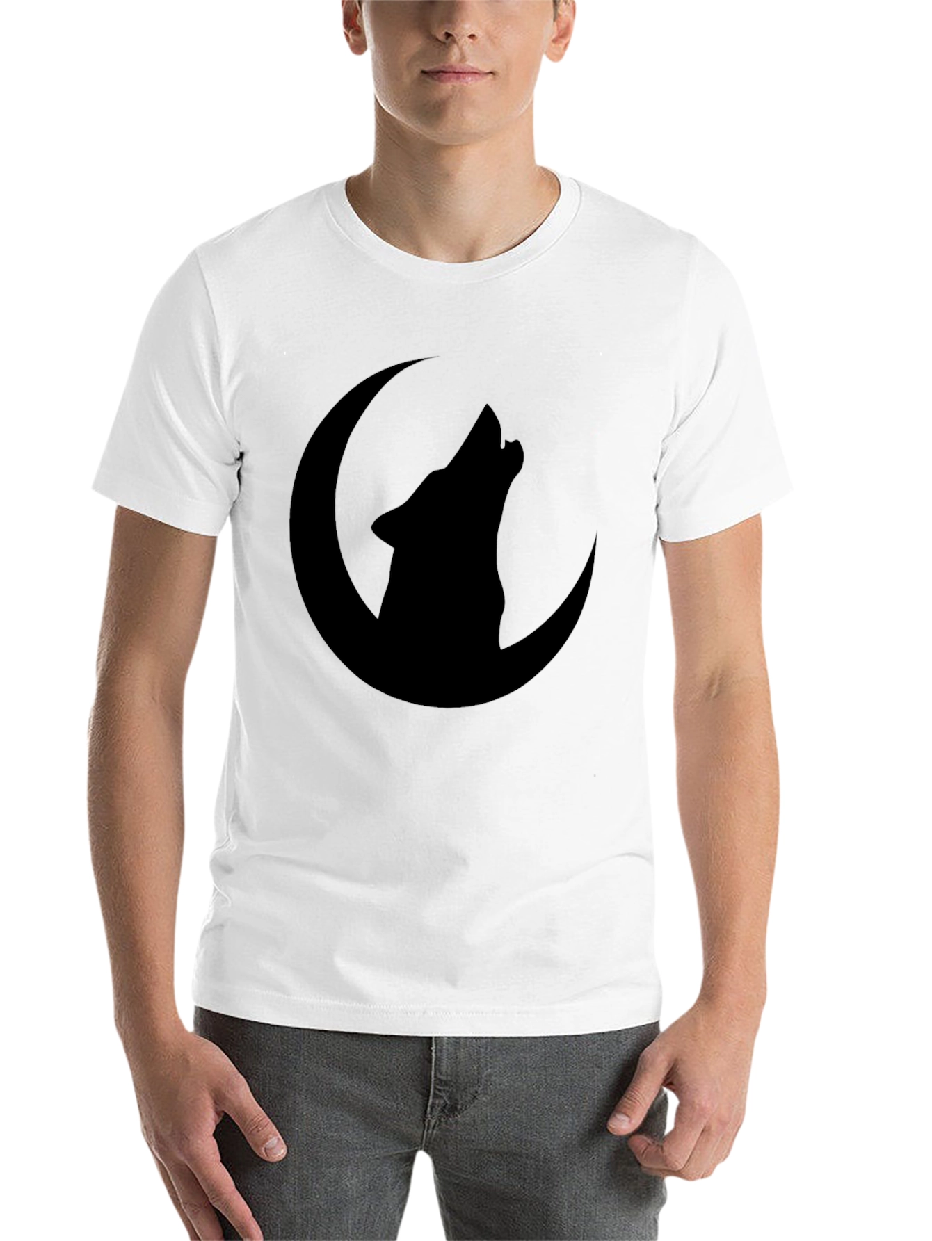Black Wolf Moon Graphic T-Shirt - Black view 14