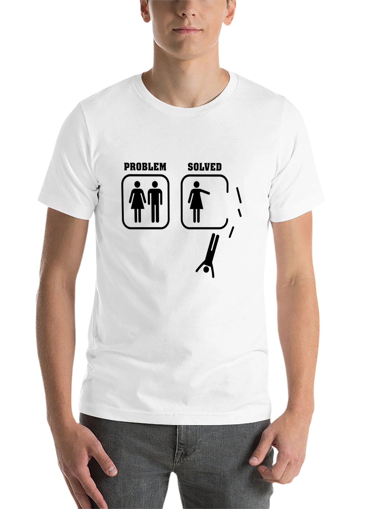 Black Problem Solved T-Shirt - Funny Single Life Graphic Tee view 14