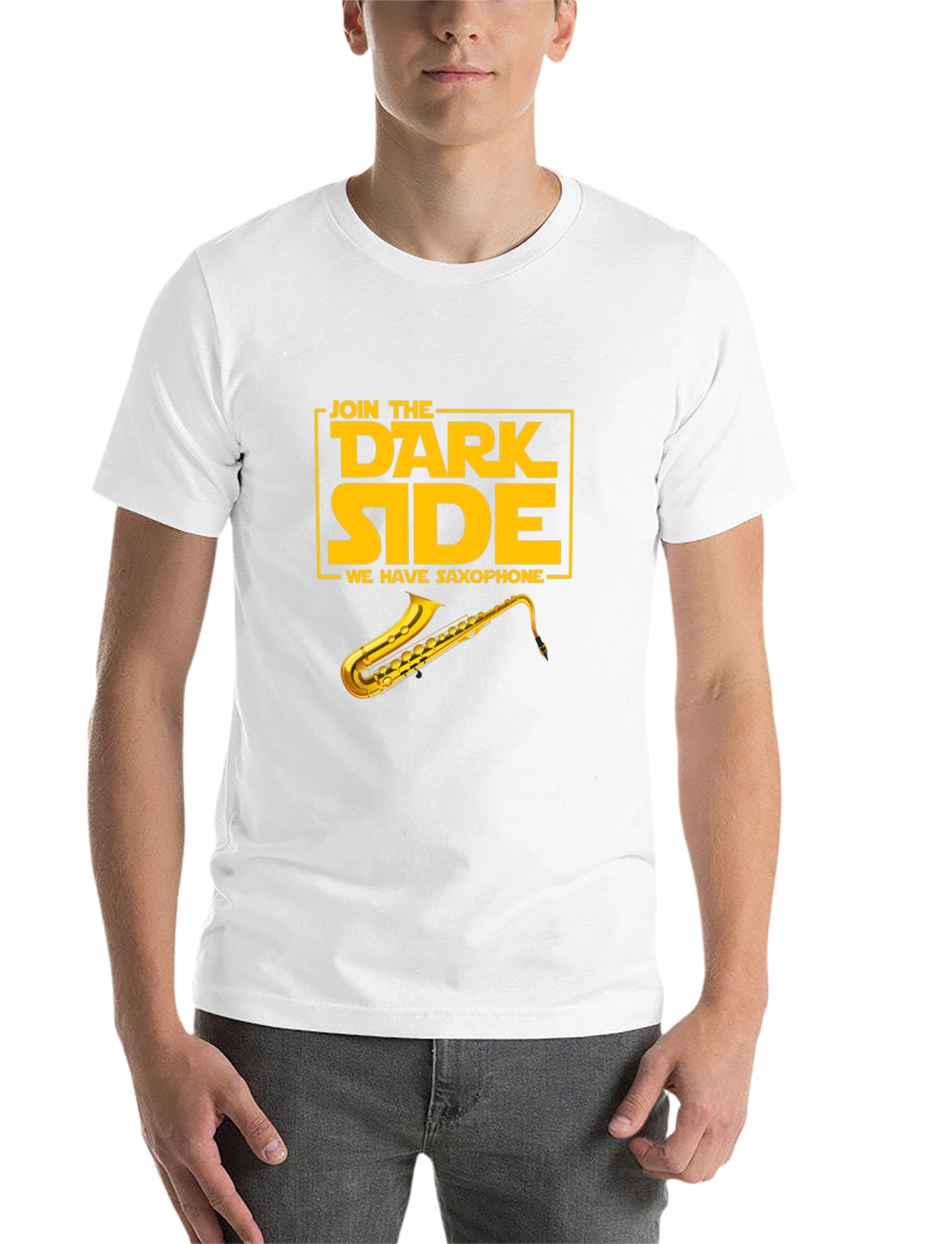 Black Join the Dark Side Saxophone Graphic T-Shirt view 14