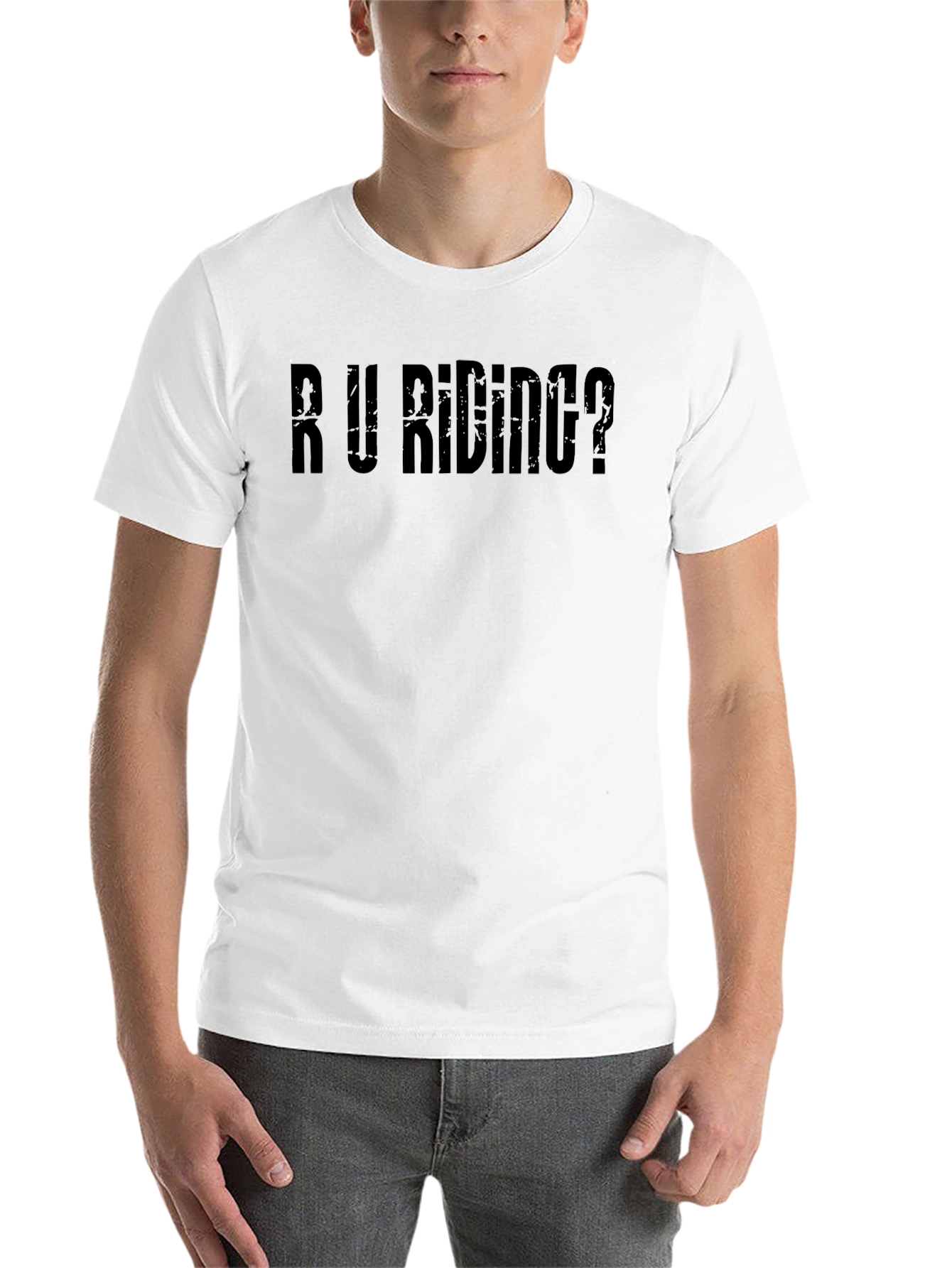 Black R U Riding? Black Graphic Tee view 14