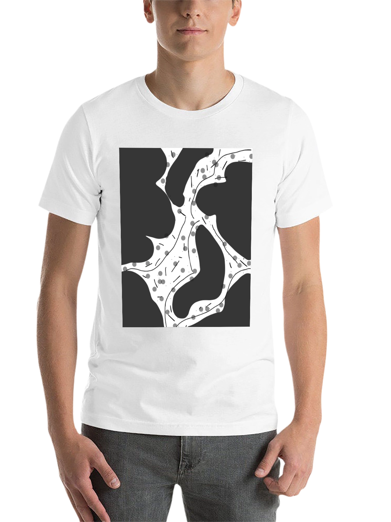 Black Abstract Graphic Print Black T-Shirt view 14