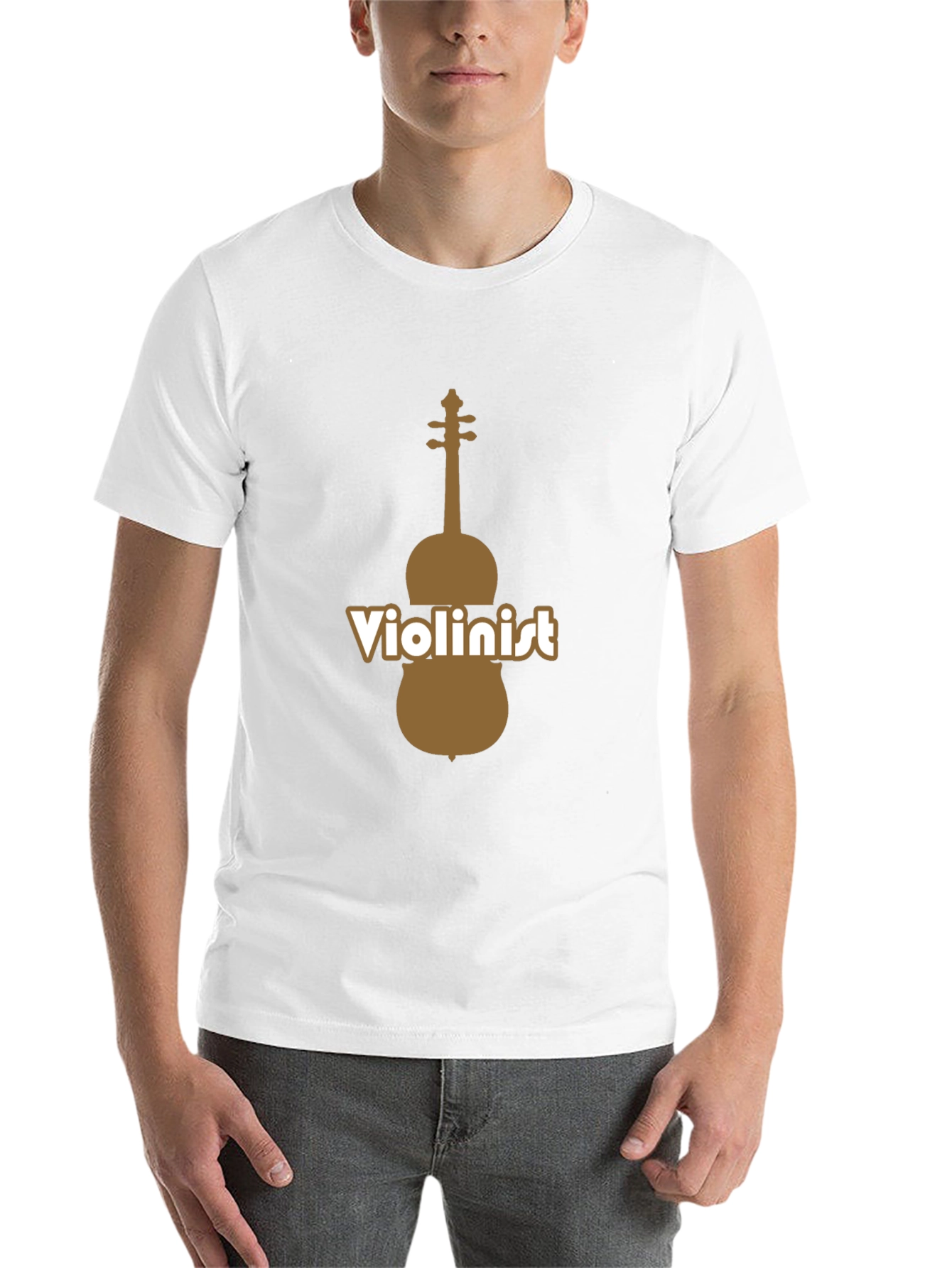 Black Violinist Graphic Tee - Black Cotton Blend T-Shirt view 14