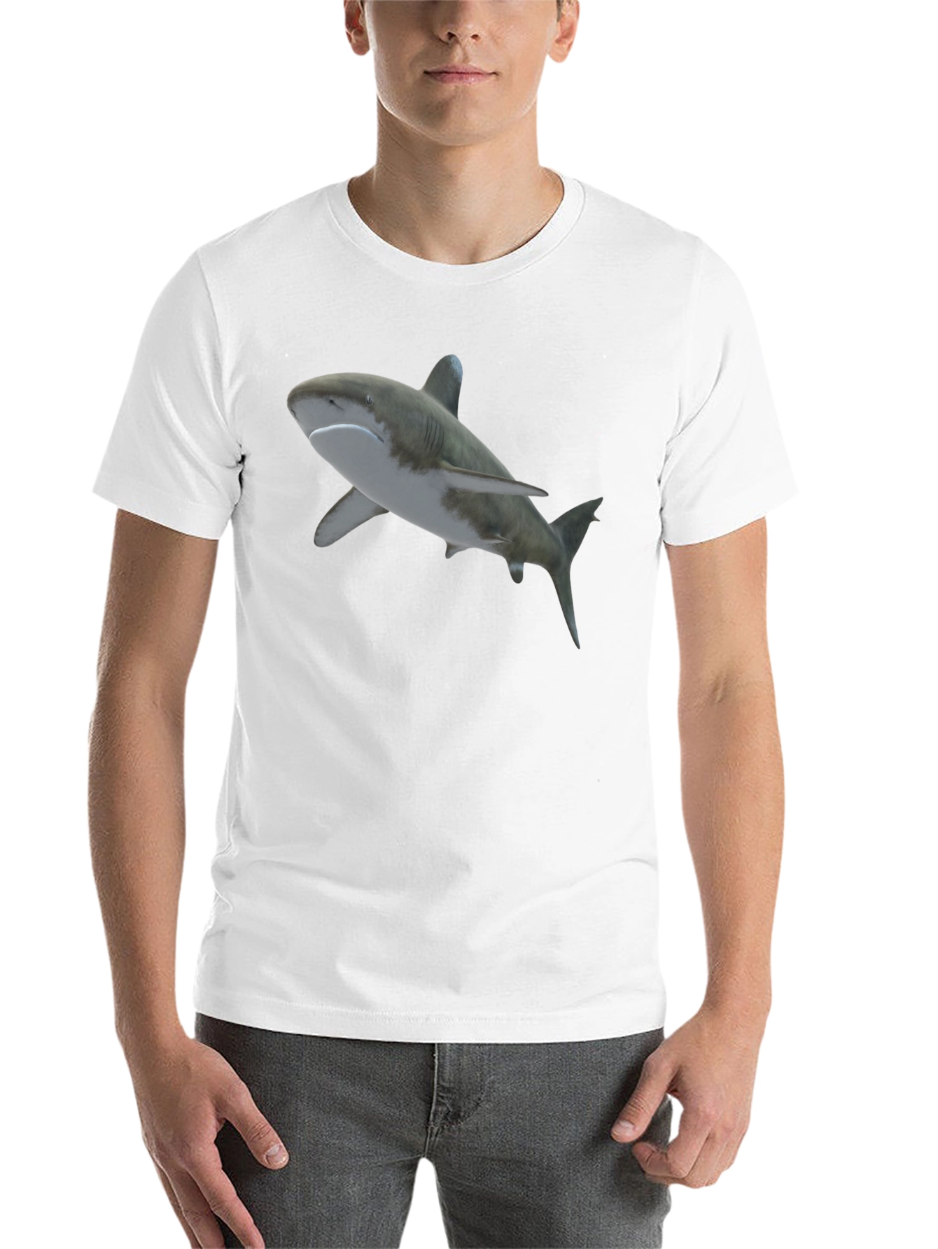 Black Shark Graphic Tee - Men's Black T-Shirt view 14