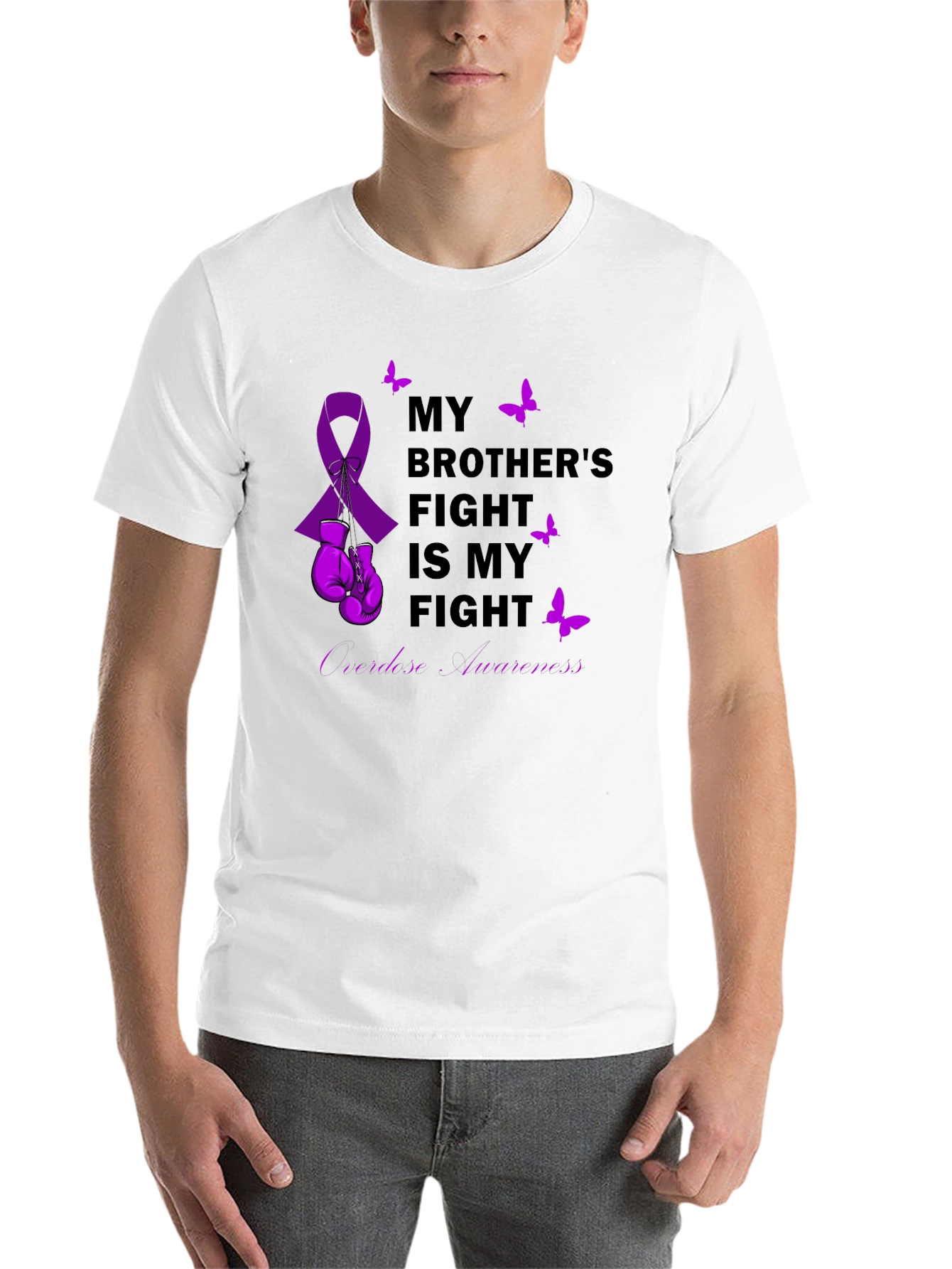 Black My Brother's Fight T-Shirt - Overdose Awareness  view 14