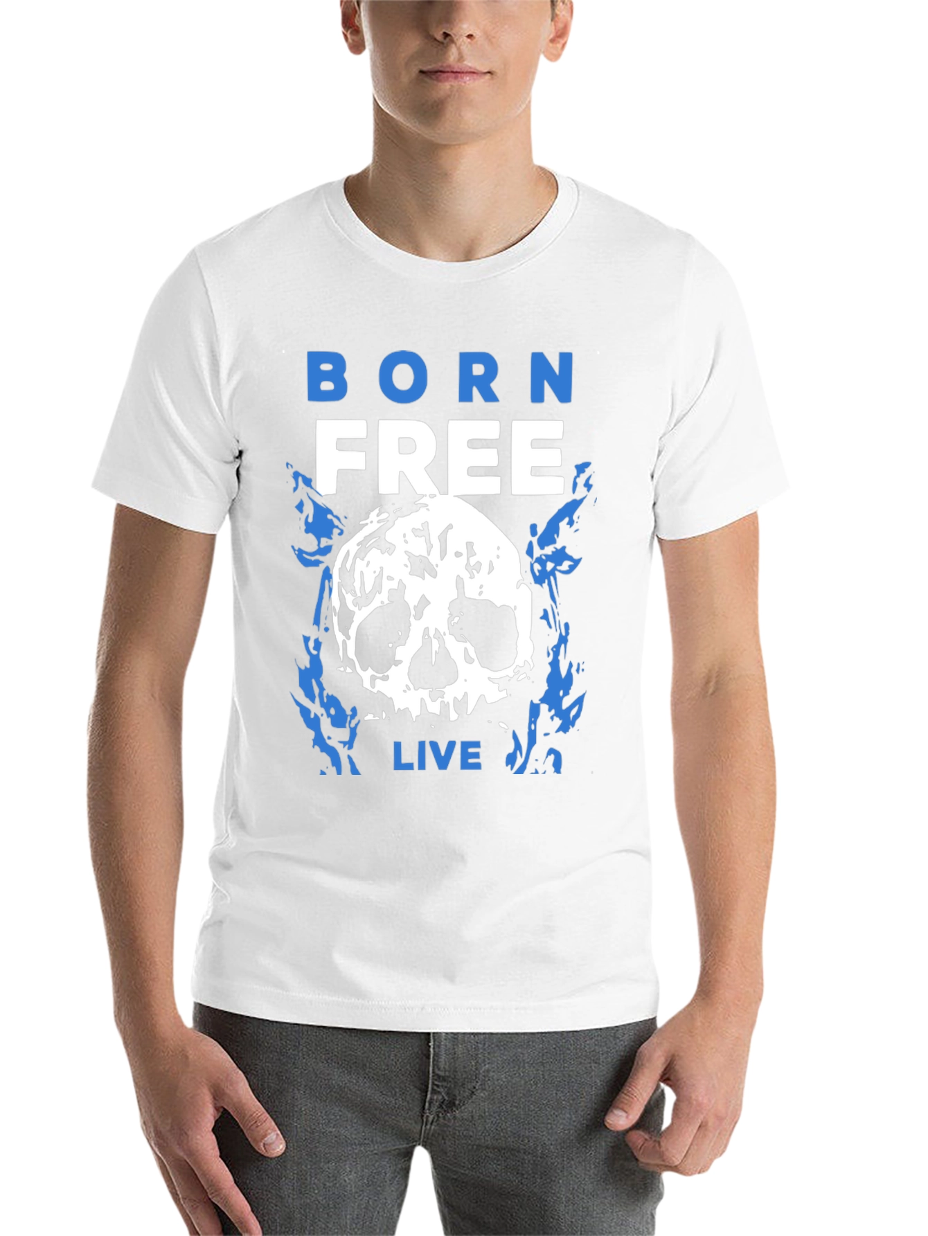 Black Born Free Skull Graphic T-Shirt - Black view 14