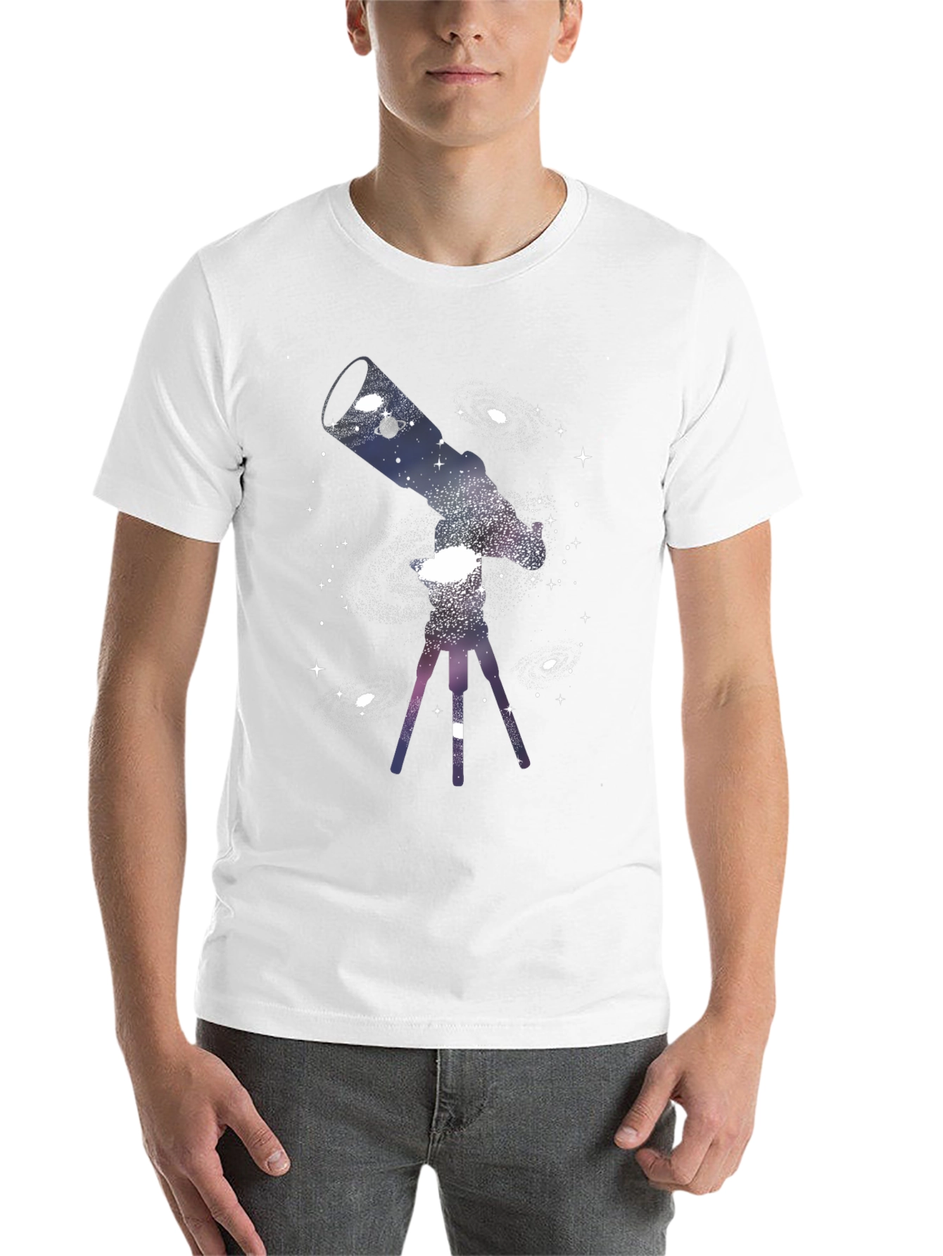 Black Cosmic Telescope Graphic Tee - Black view 14