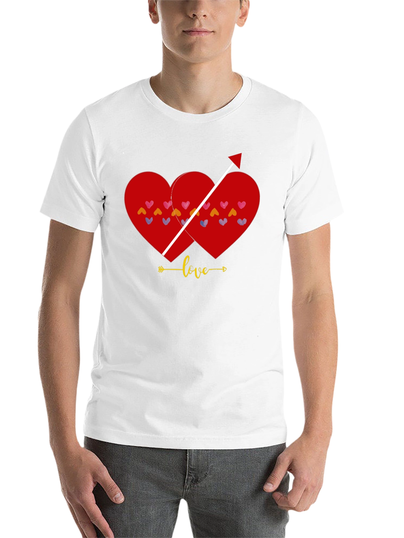 Black Love Arrow Heart Graphic Tee - Black Casual T-Shirt view 14