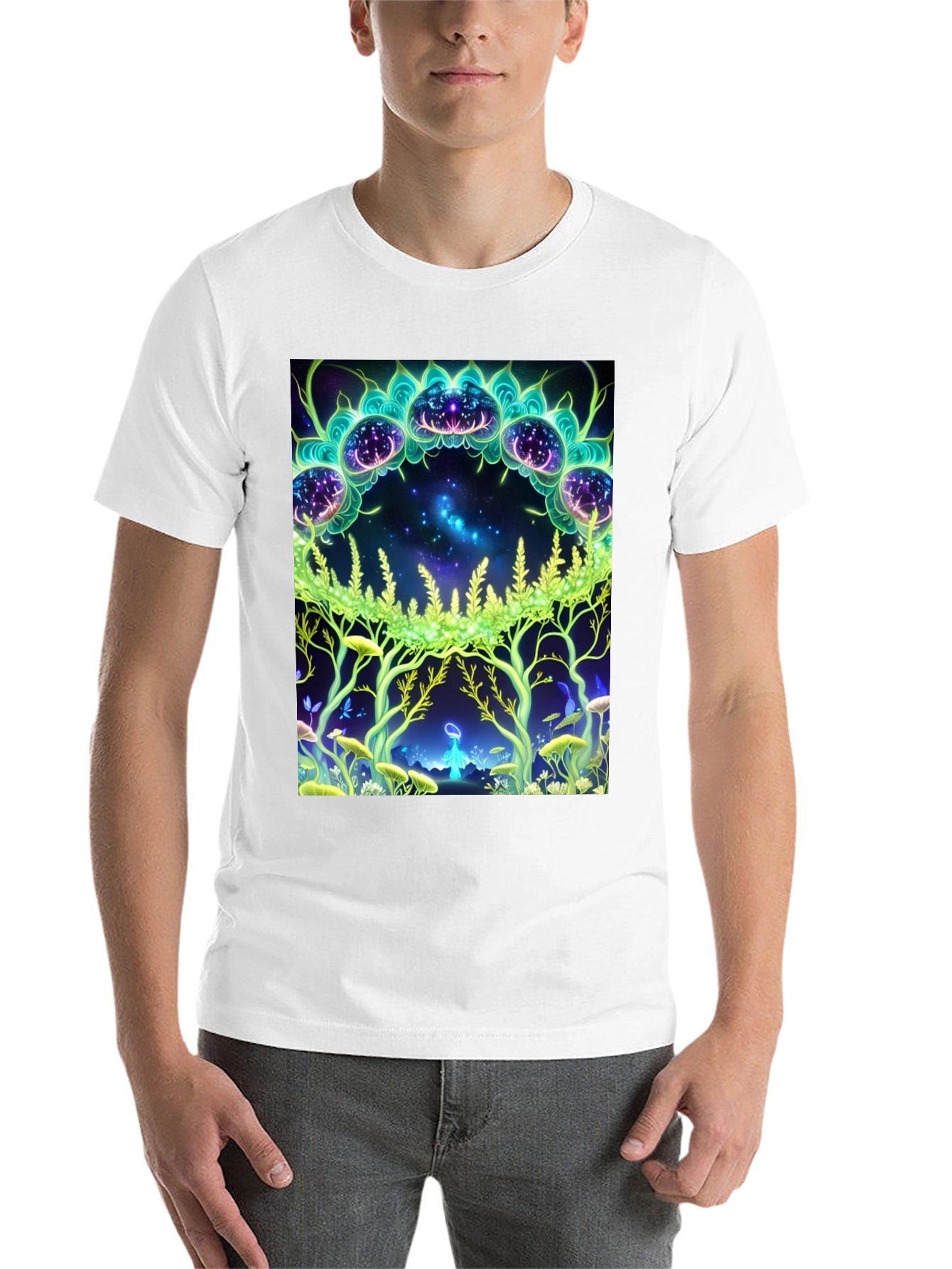 Black Mystic Forest Graphic Tee - Black view 14