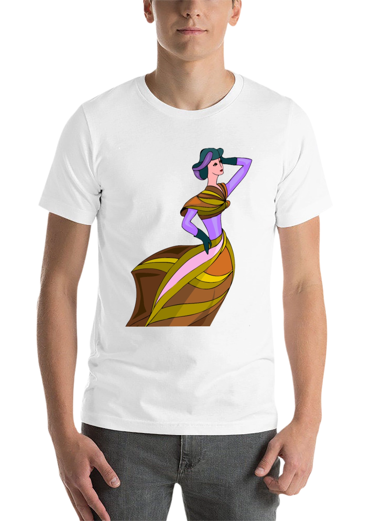 Black Retro Lady T-Shirt - Vintage Style Graphic Tee view 14
