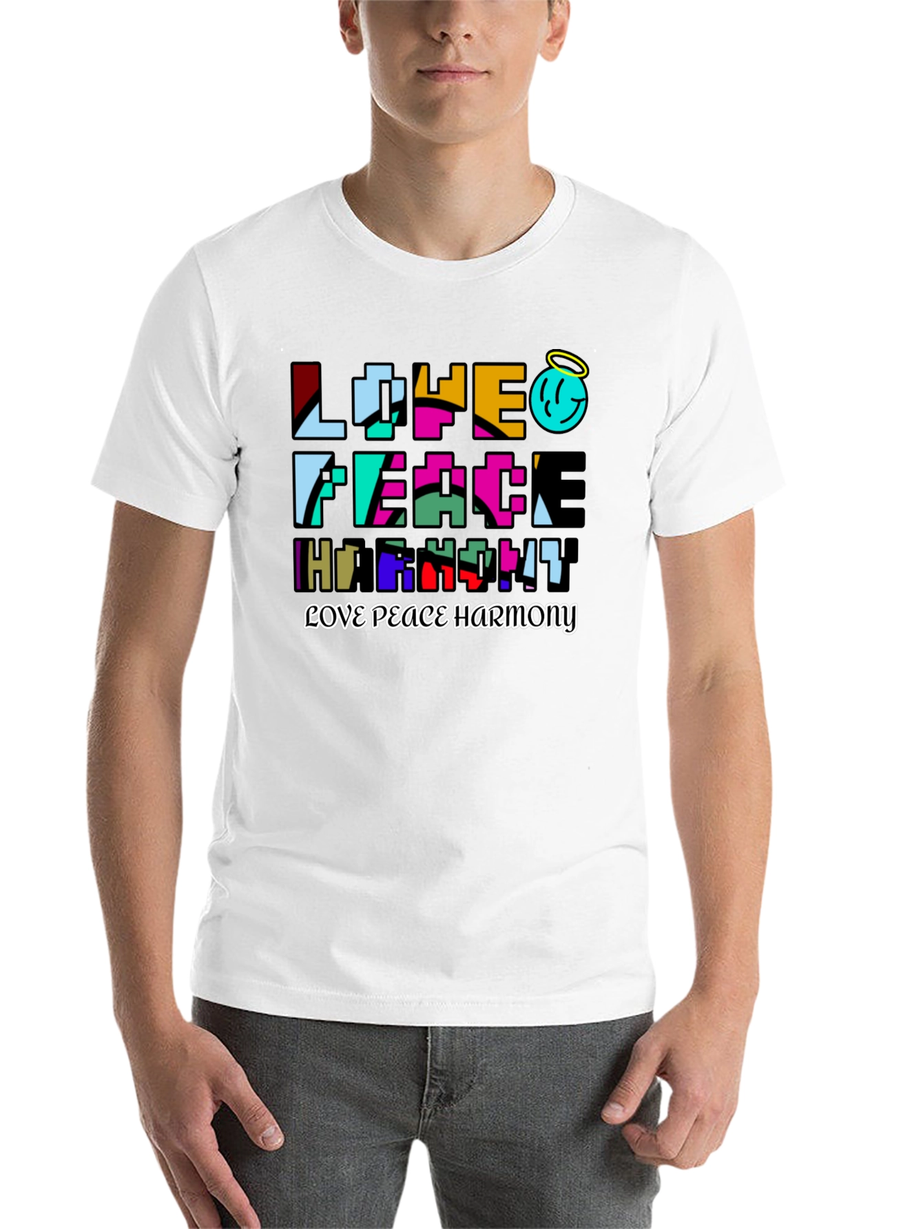 Black Love Peace Harmony Graphic T-Shirt - Black view 14