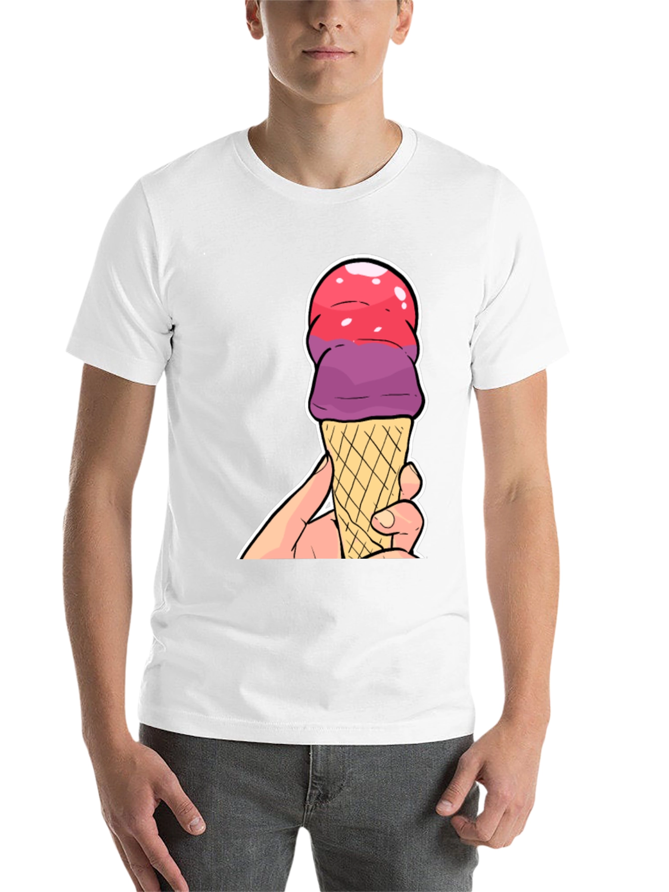Black Ice Cream Cone Graphic T-Shirt view 14